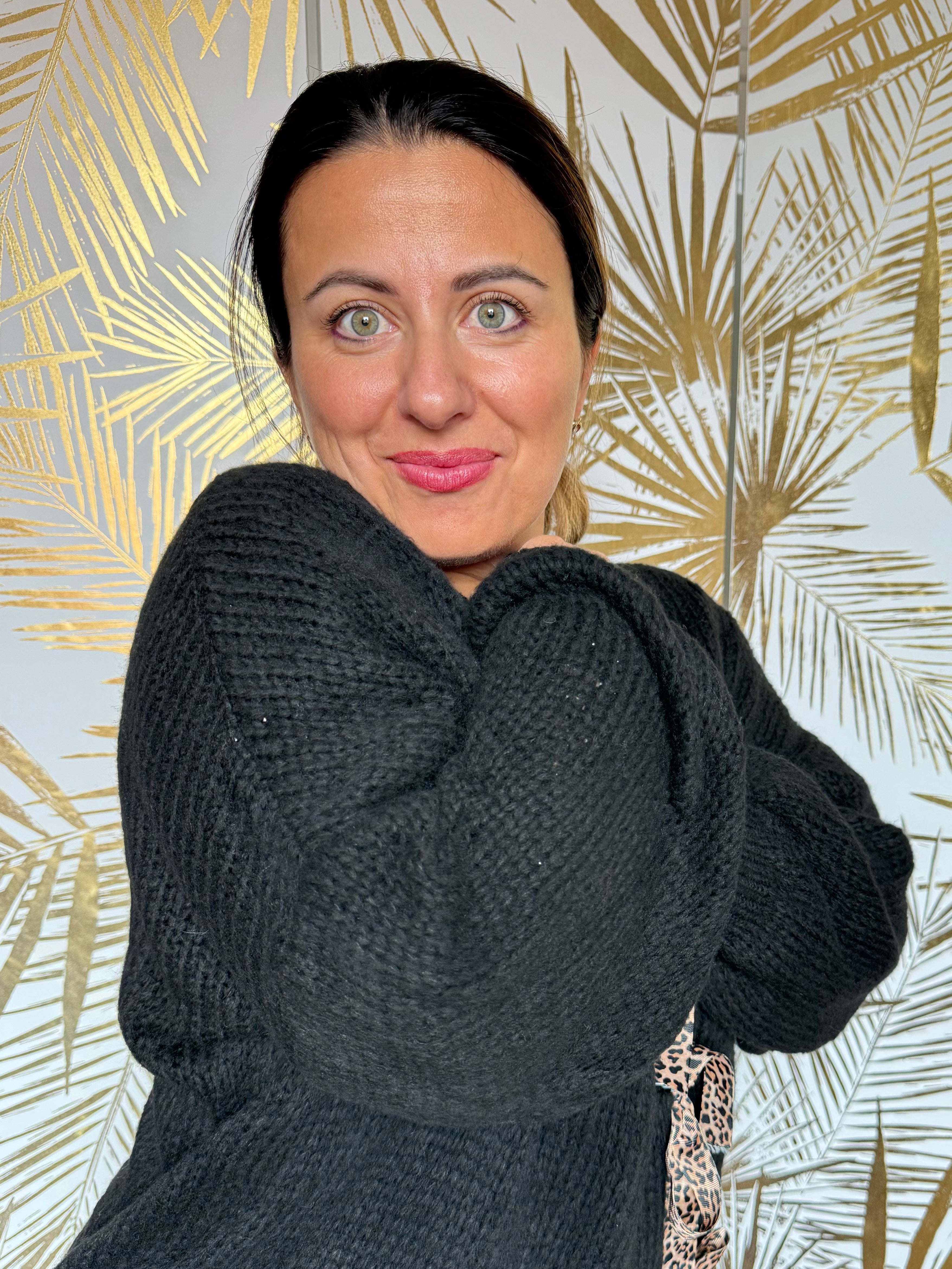Gilet tout doux léopard noir