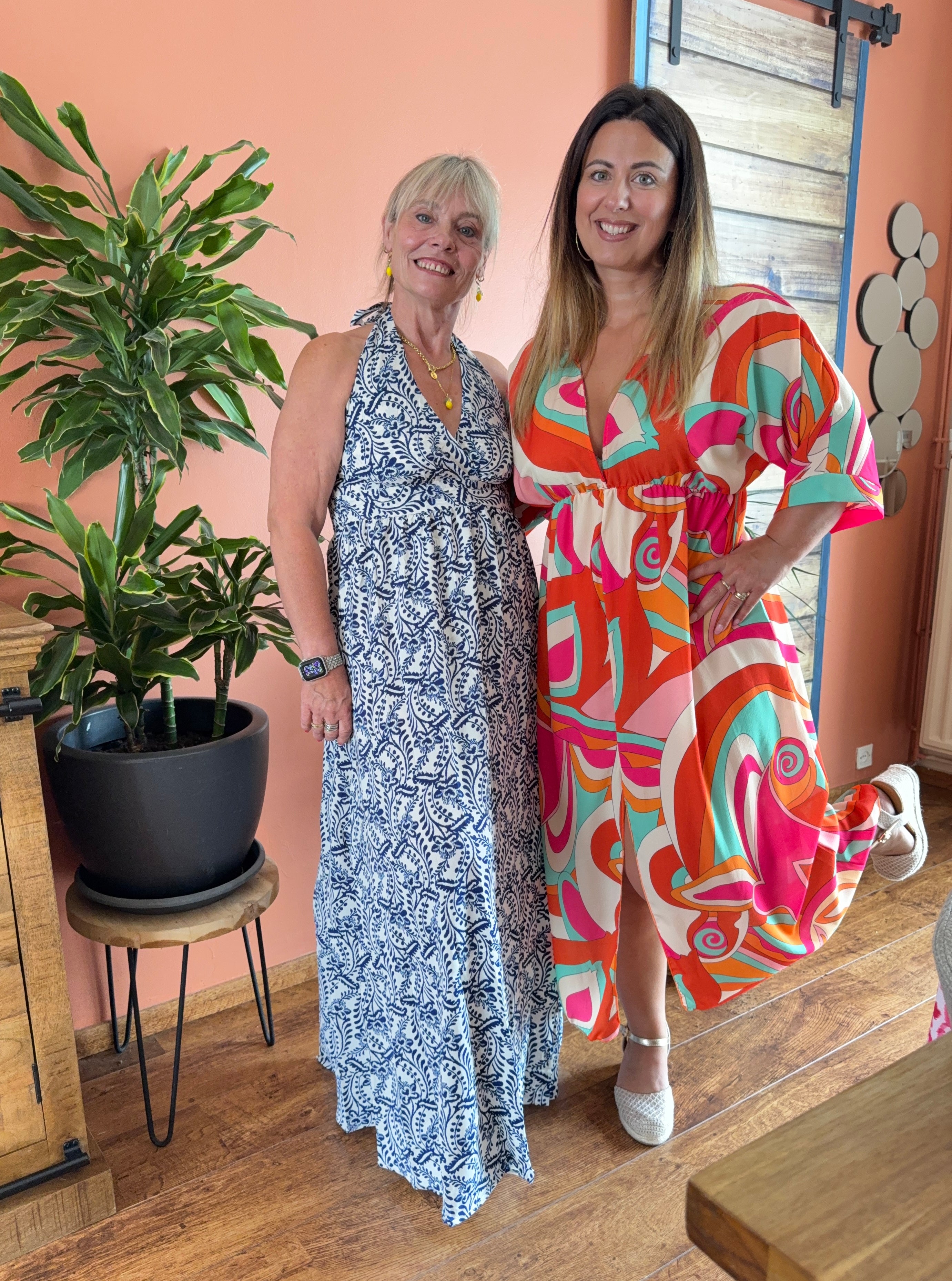 Robe Maria graphique orange