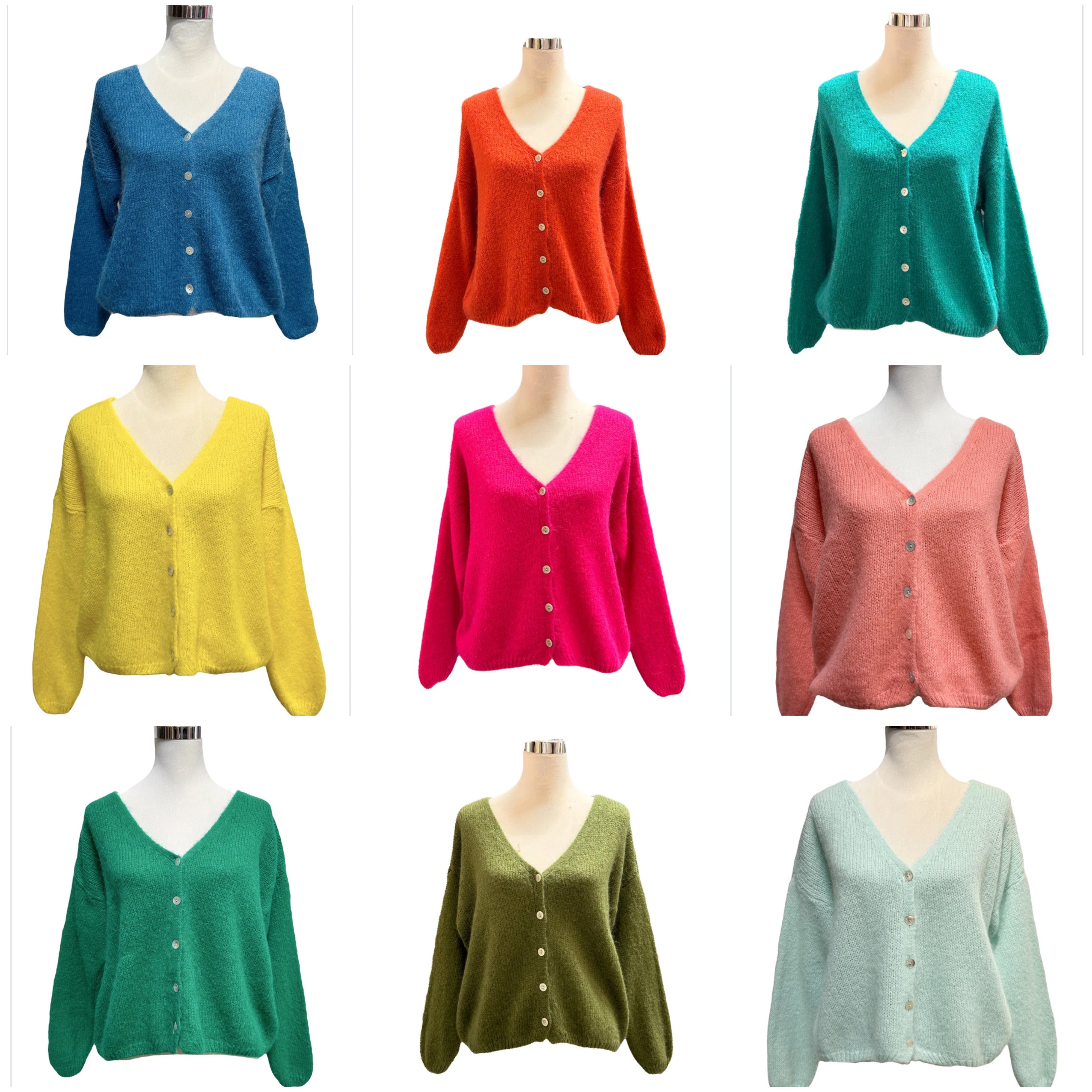 Gilet jaune à manches longues en Mohair