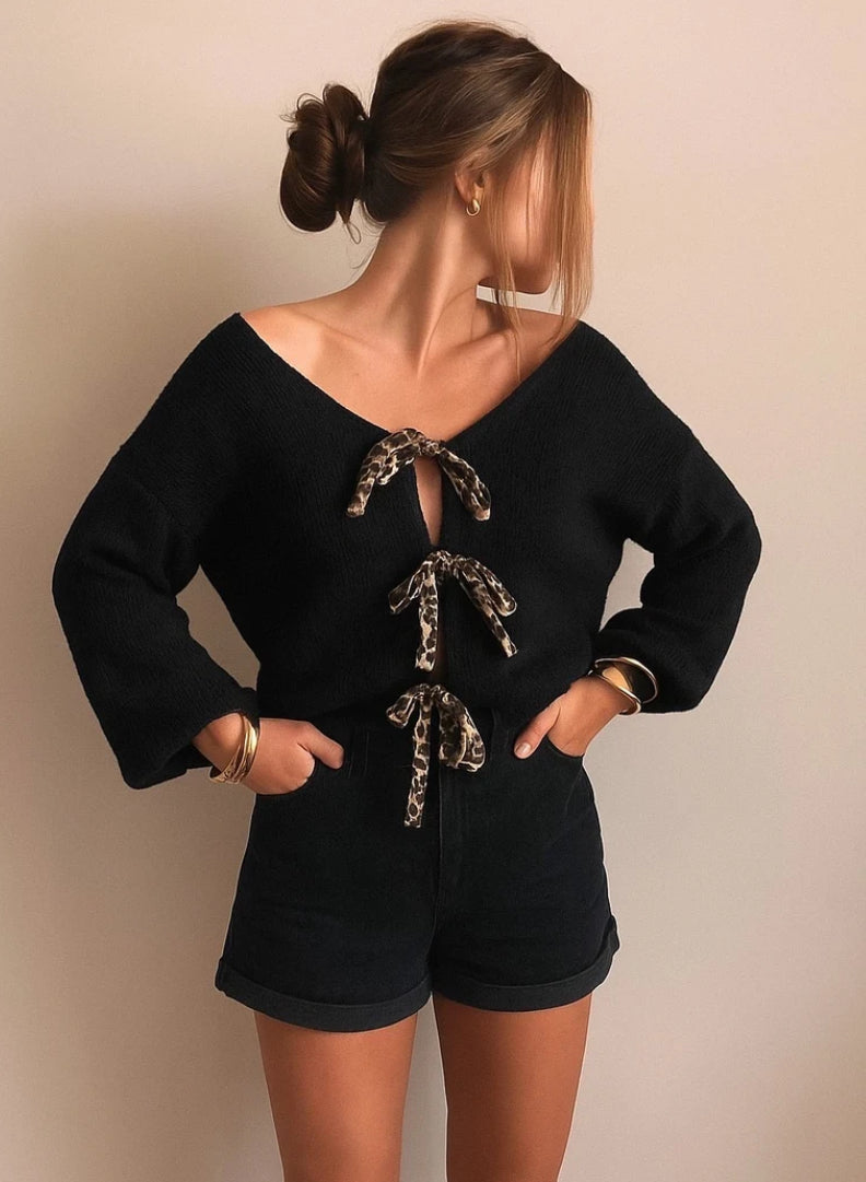 Gilet tout doux léopard noir