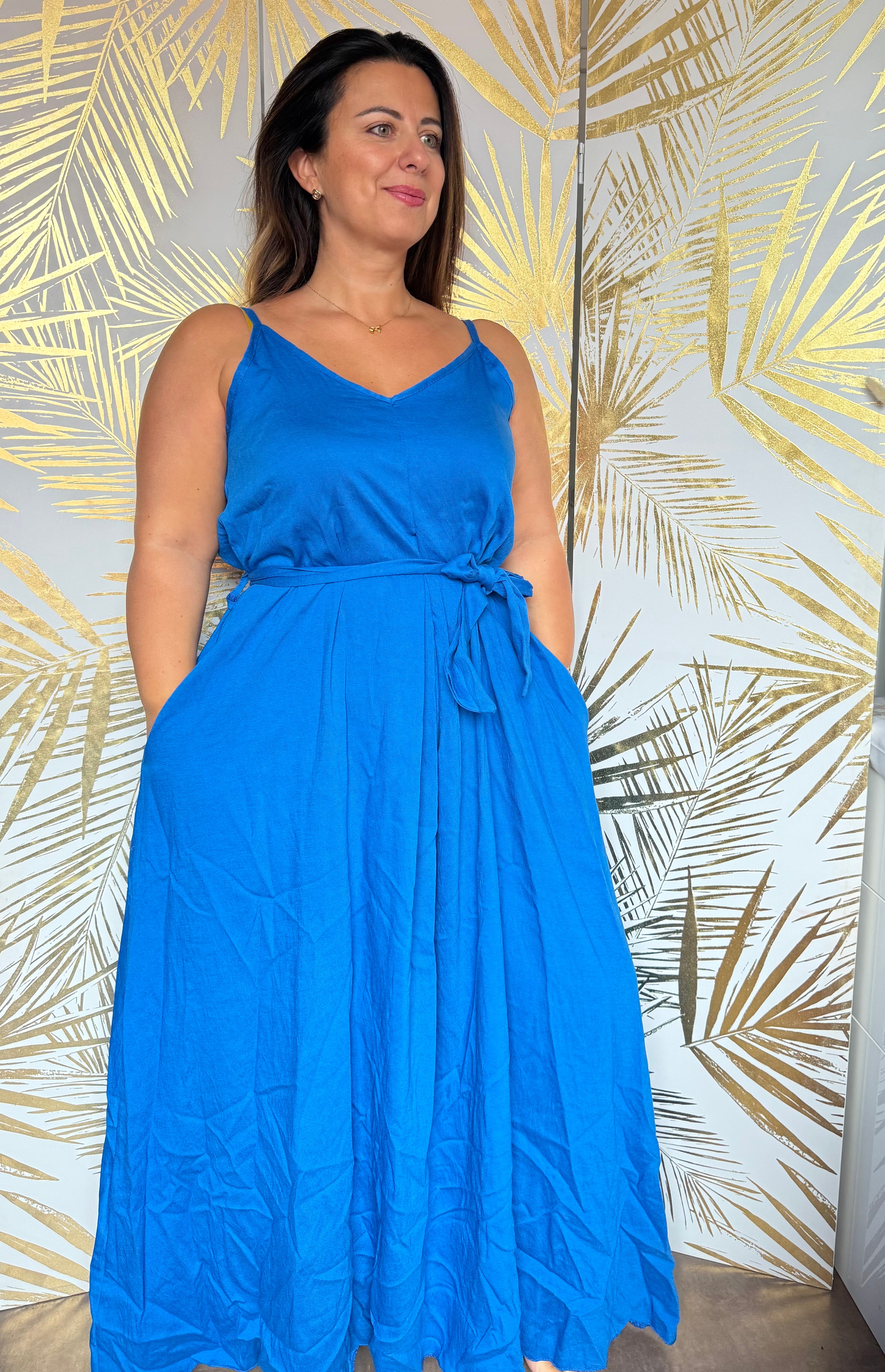 Robe bleu à poches