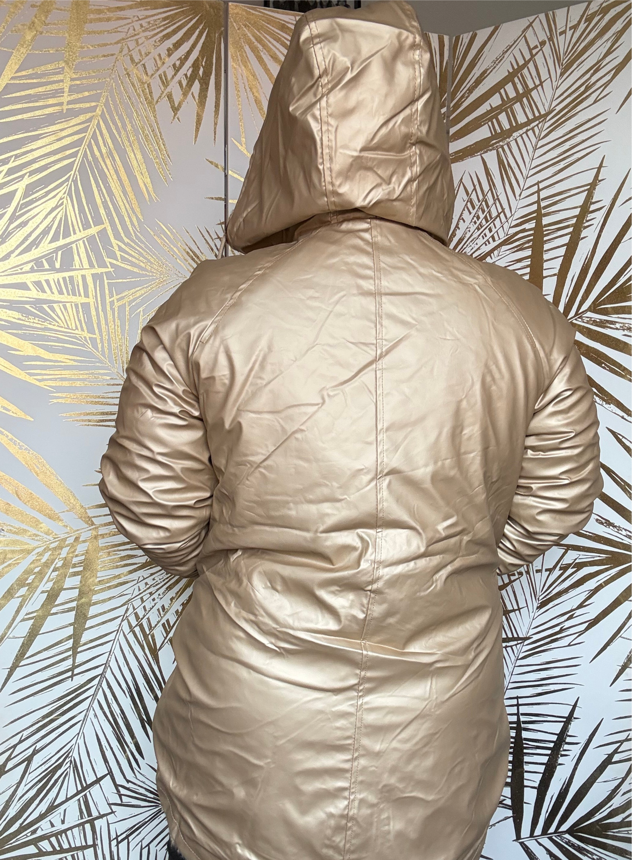Manteau/parka waterproof fourré Léopard réversible