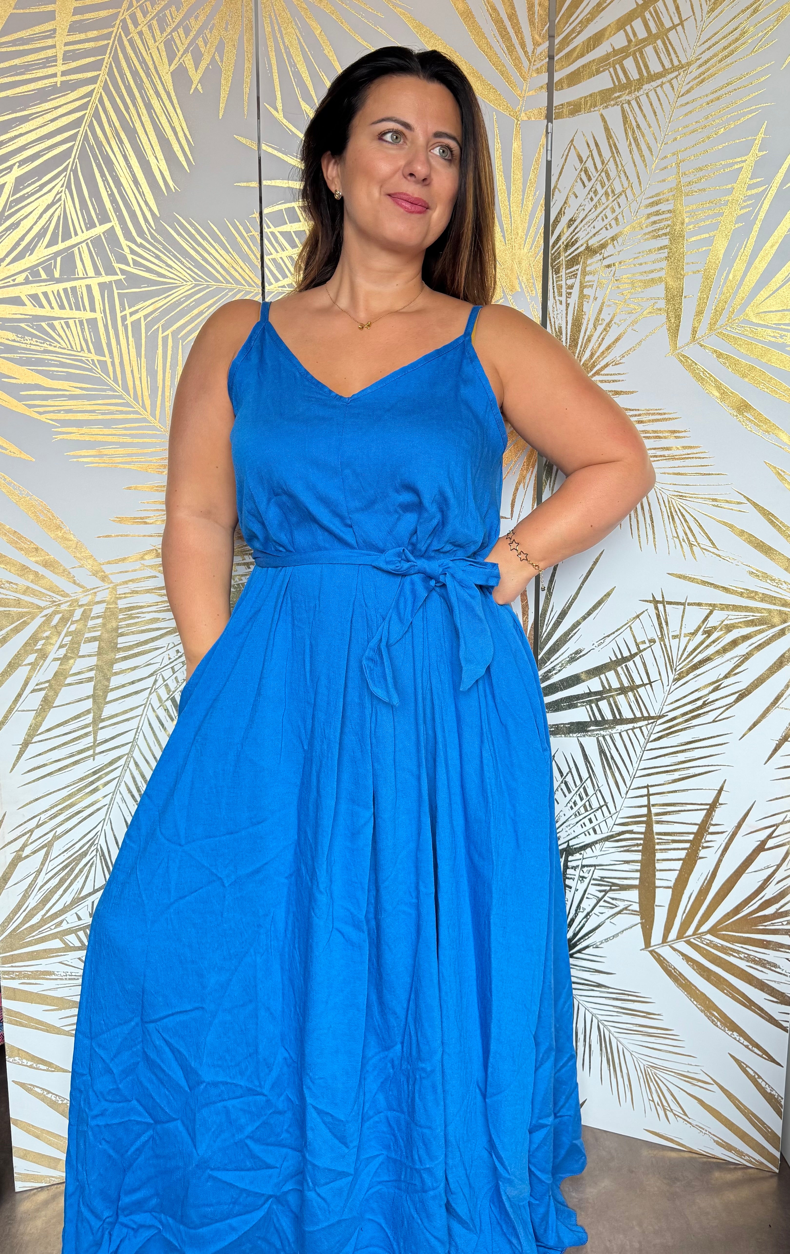 Robe bleu à poches