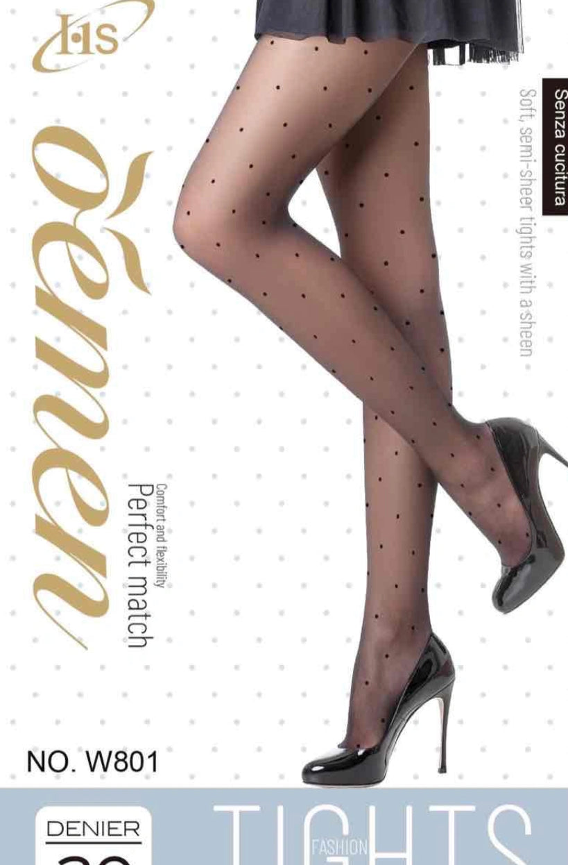 Collant motif petit pois