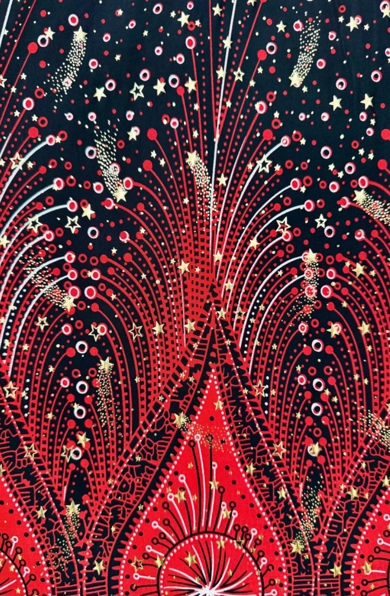 Robe magique rouge à étoiles