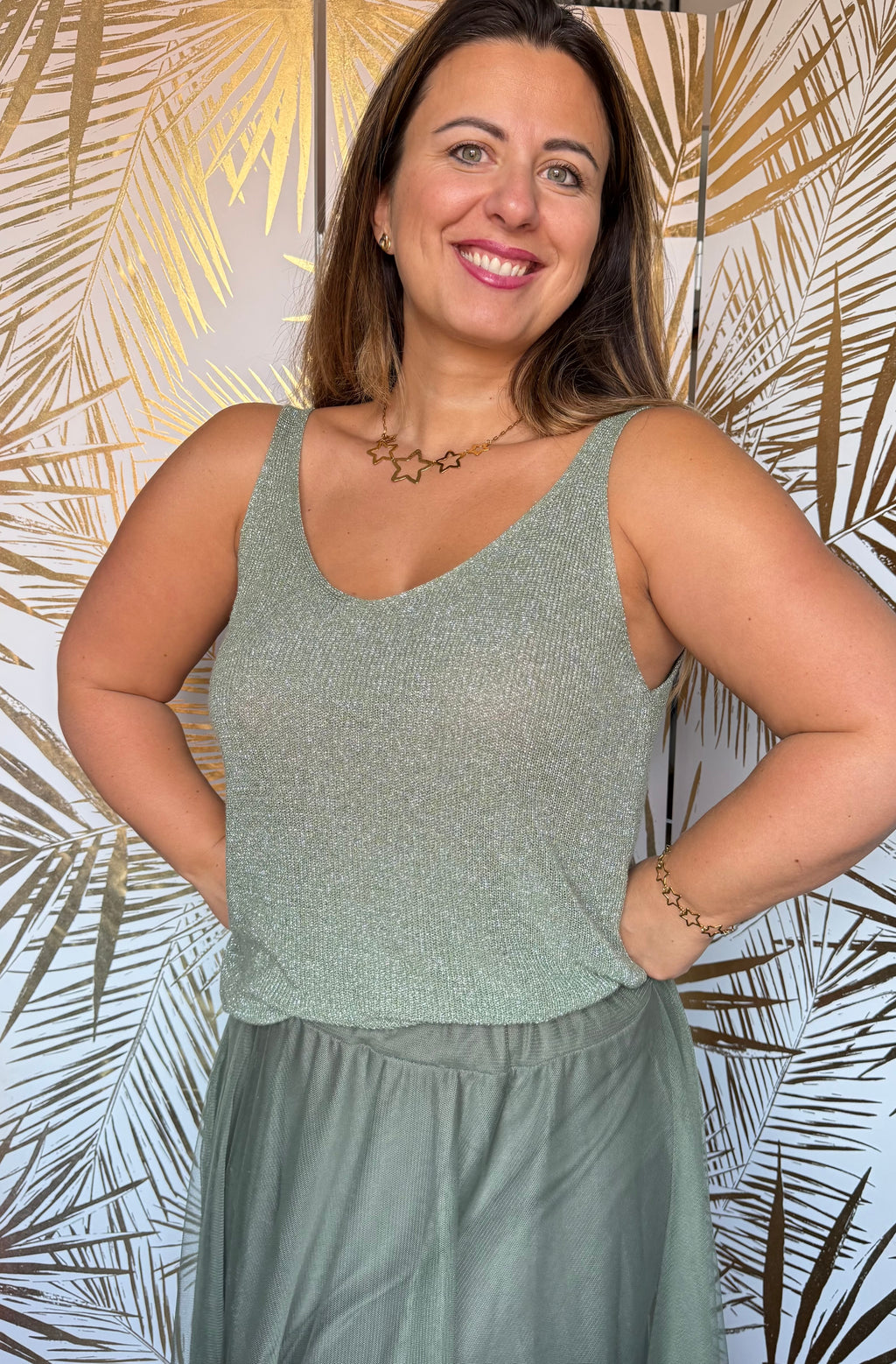 Débardeur lurex paillettes