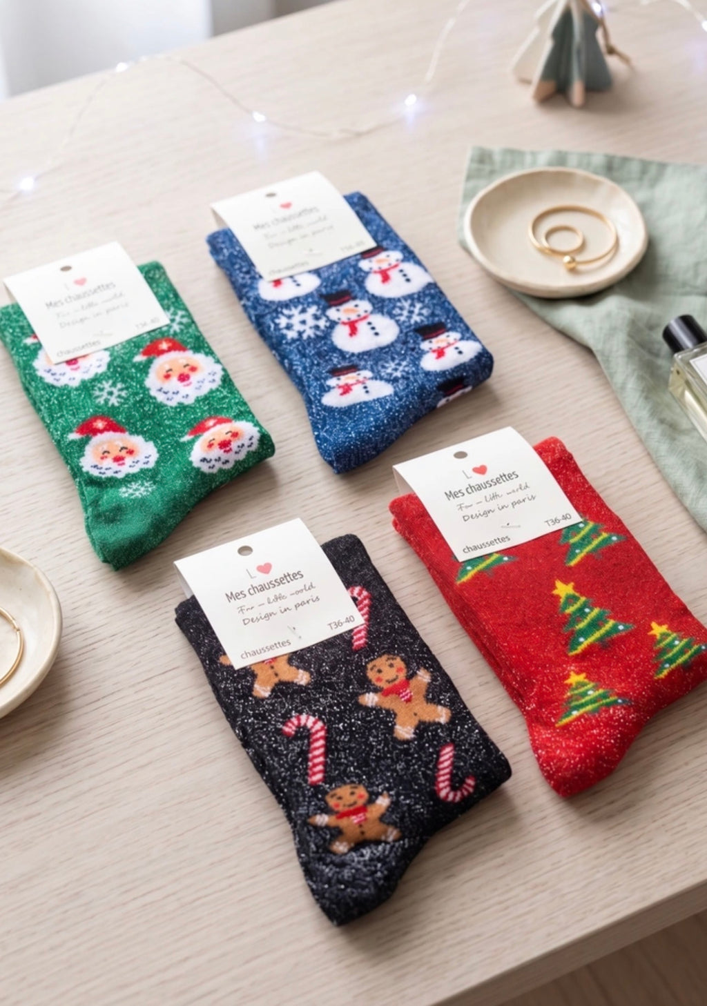 Chaussettes à paillettes Noël