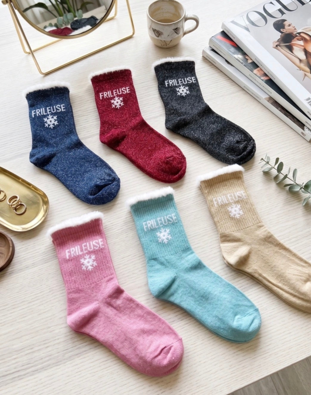 Chaussettes à paillettes Frileuse