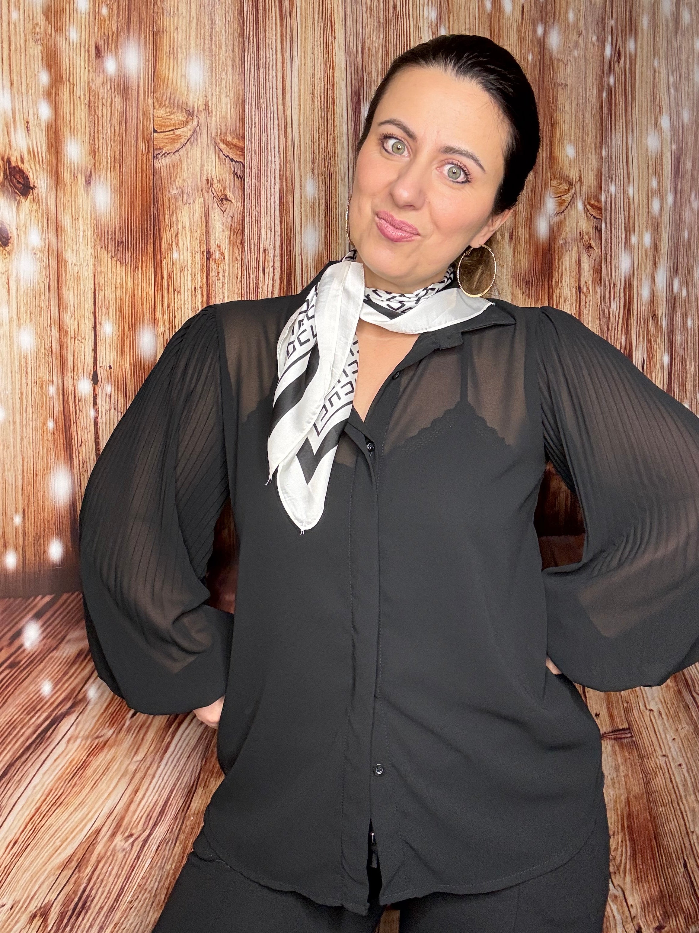 Chemise oversize manches plissées