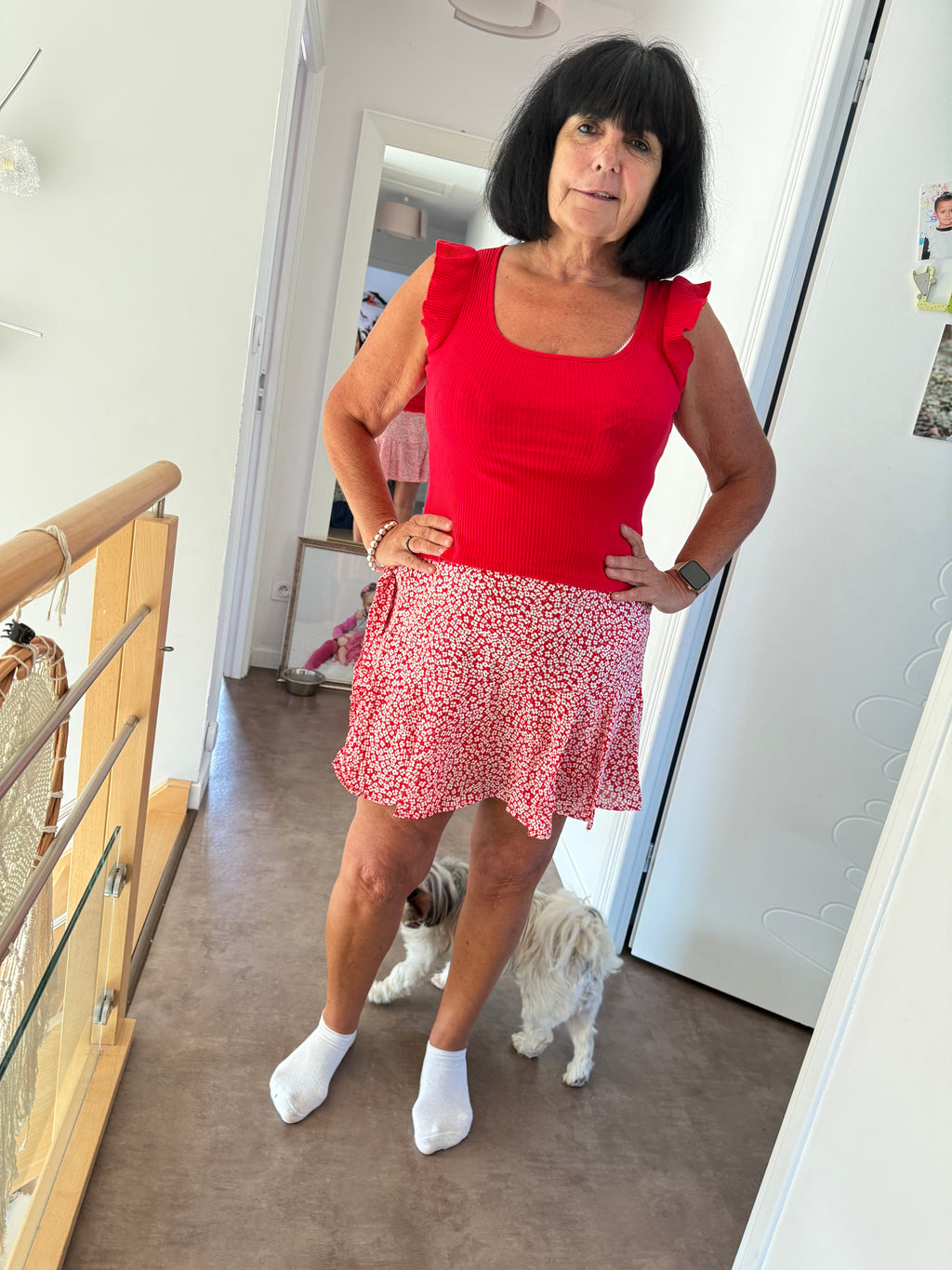Jupe short petites fleurs
