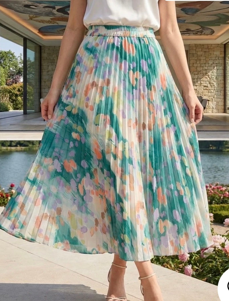 Jupe plissée Azur