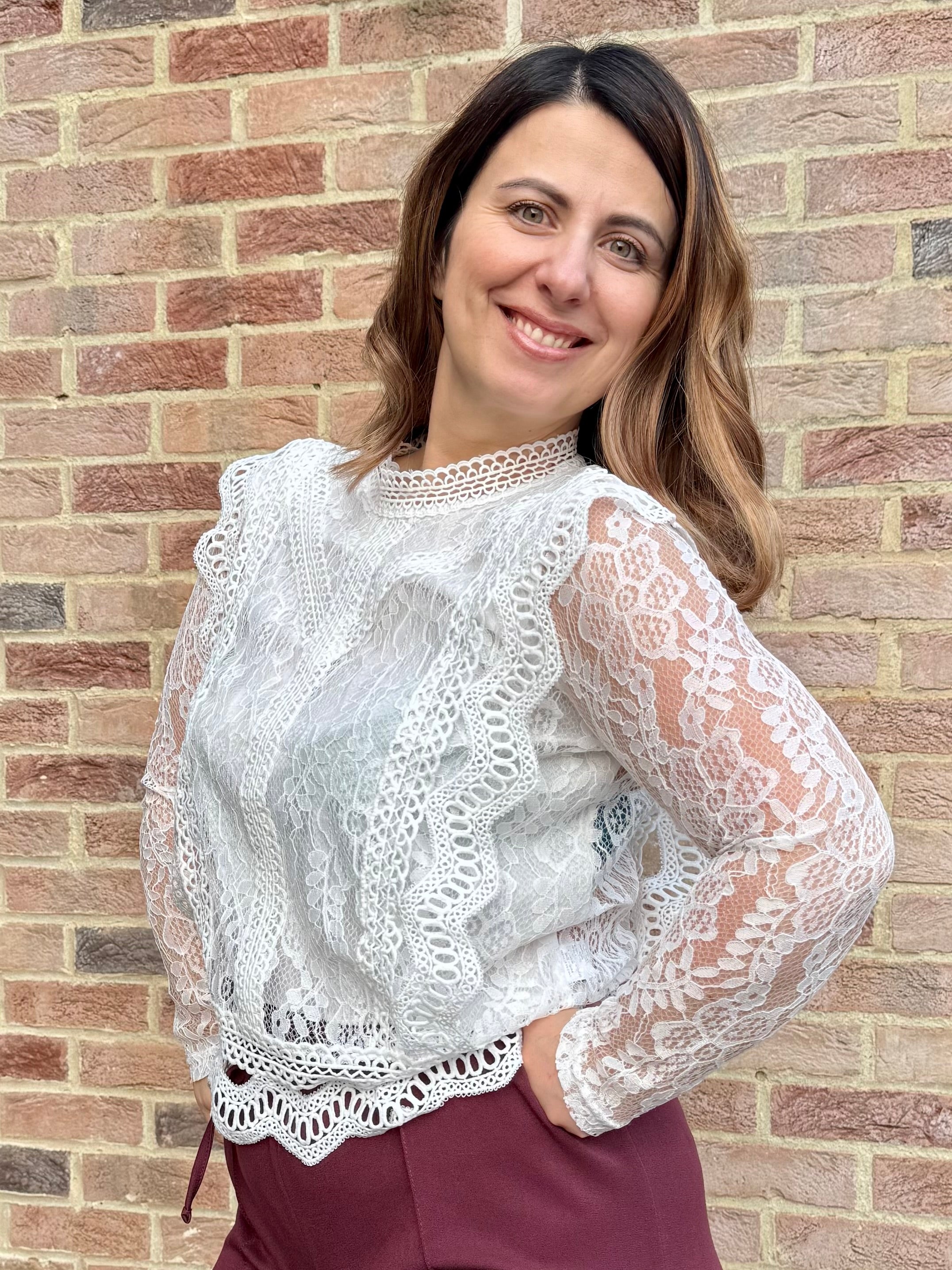 Blouse dentelles blanc