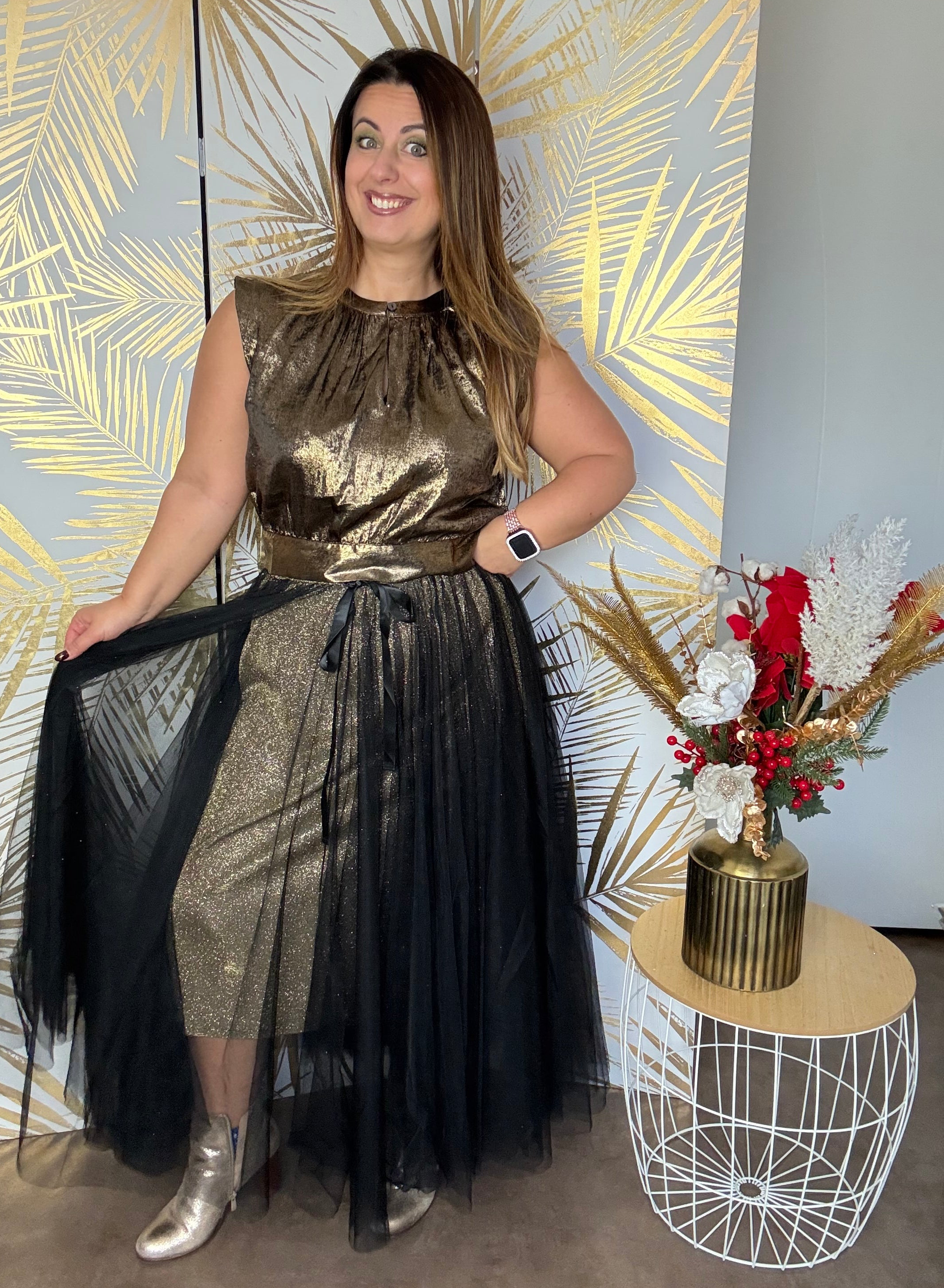 Jupe Aria en tulle à doublure pailletée