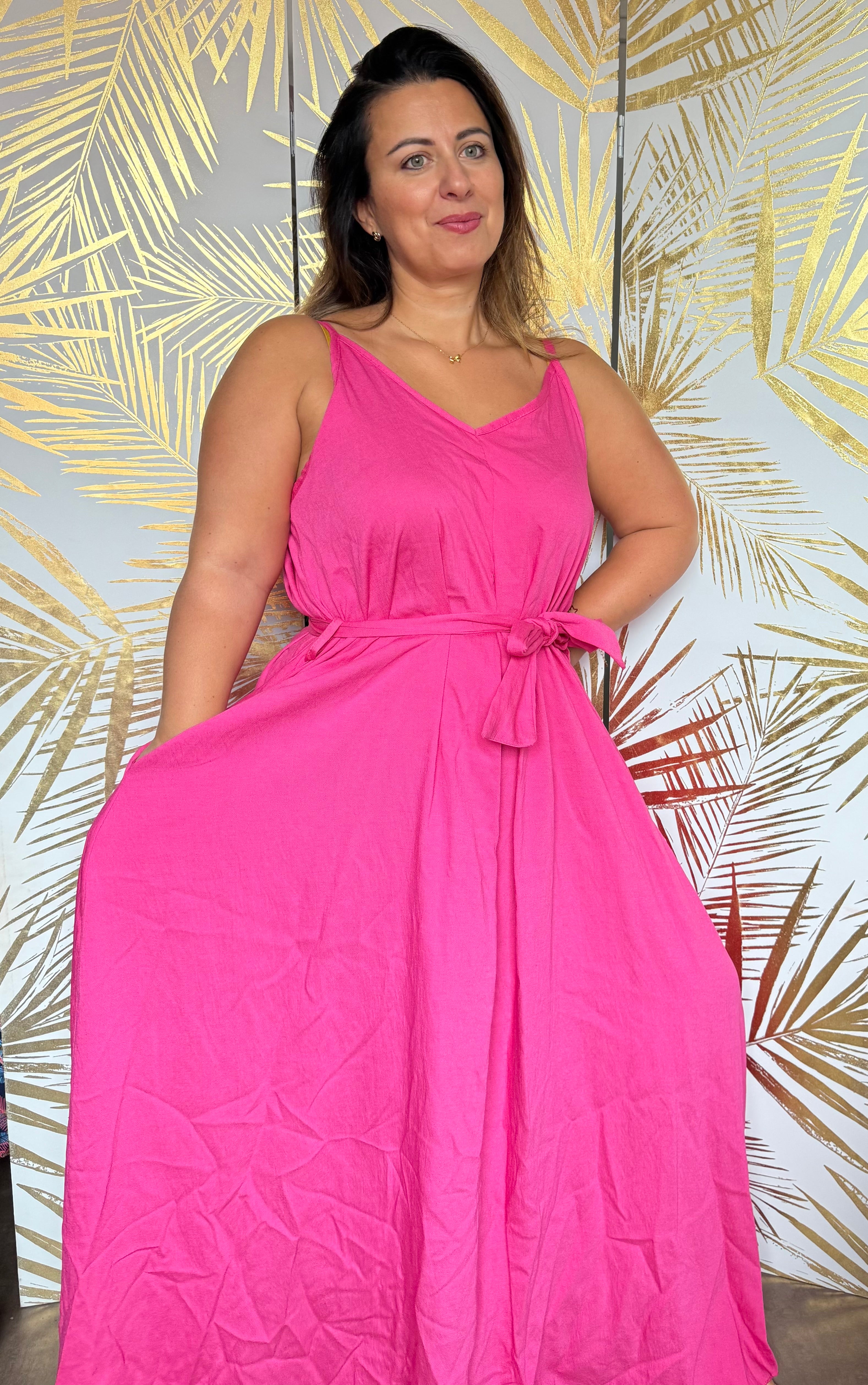 Robe fushia à poches