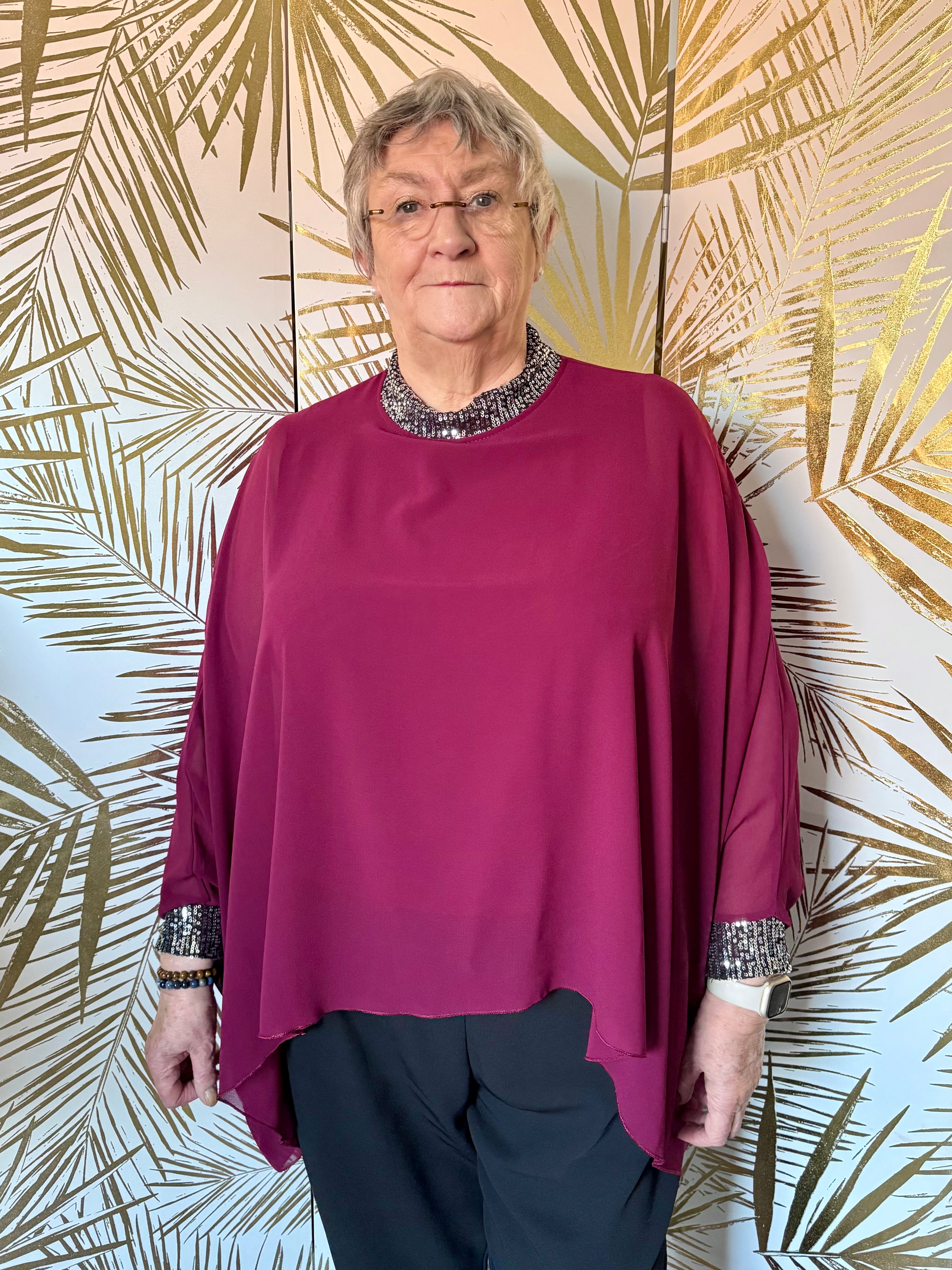 Blouse manche chauve souris