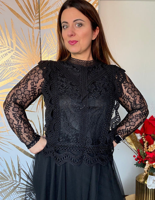 Blouse dentelles noir