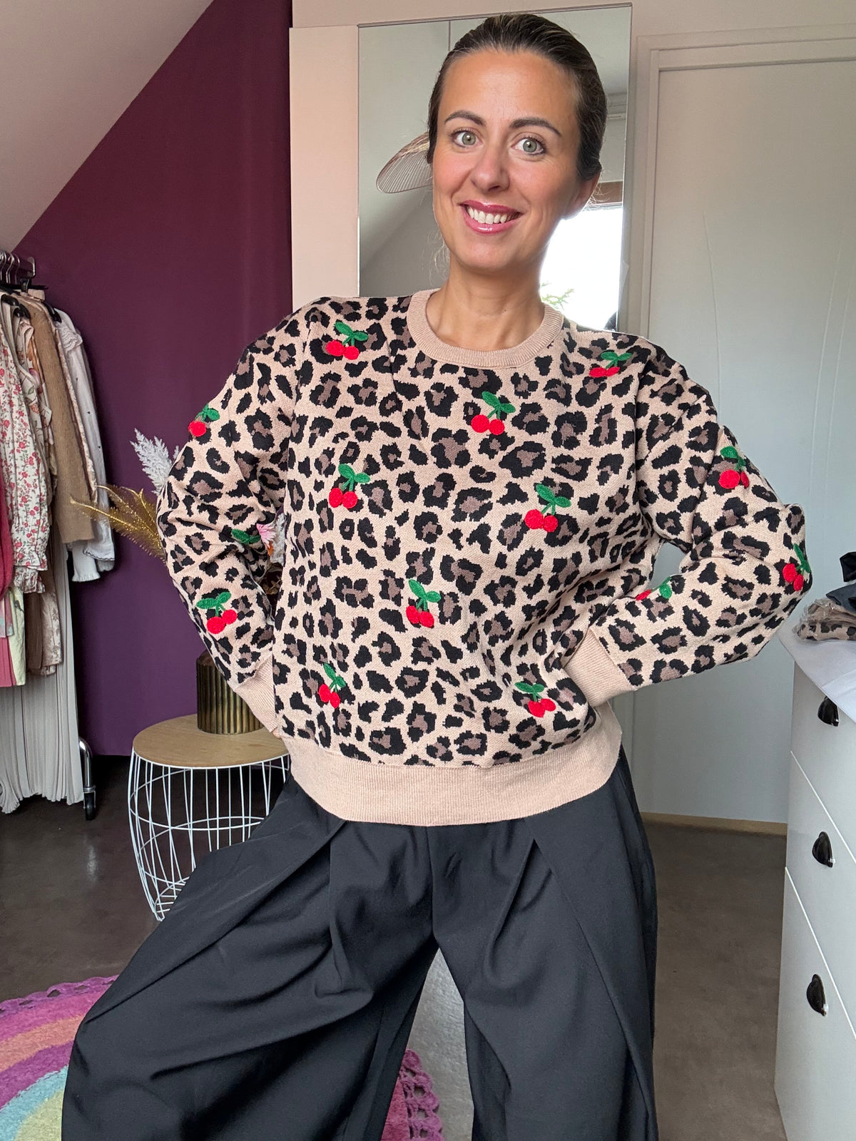 Pull cerise Léo