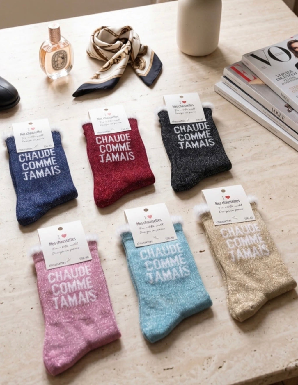 Chaussettes à paillettes Chaude comme jamais