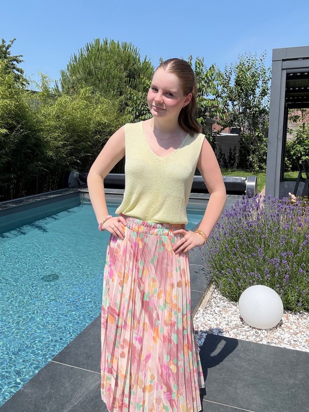 Jupe plissée Azur