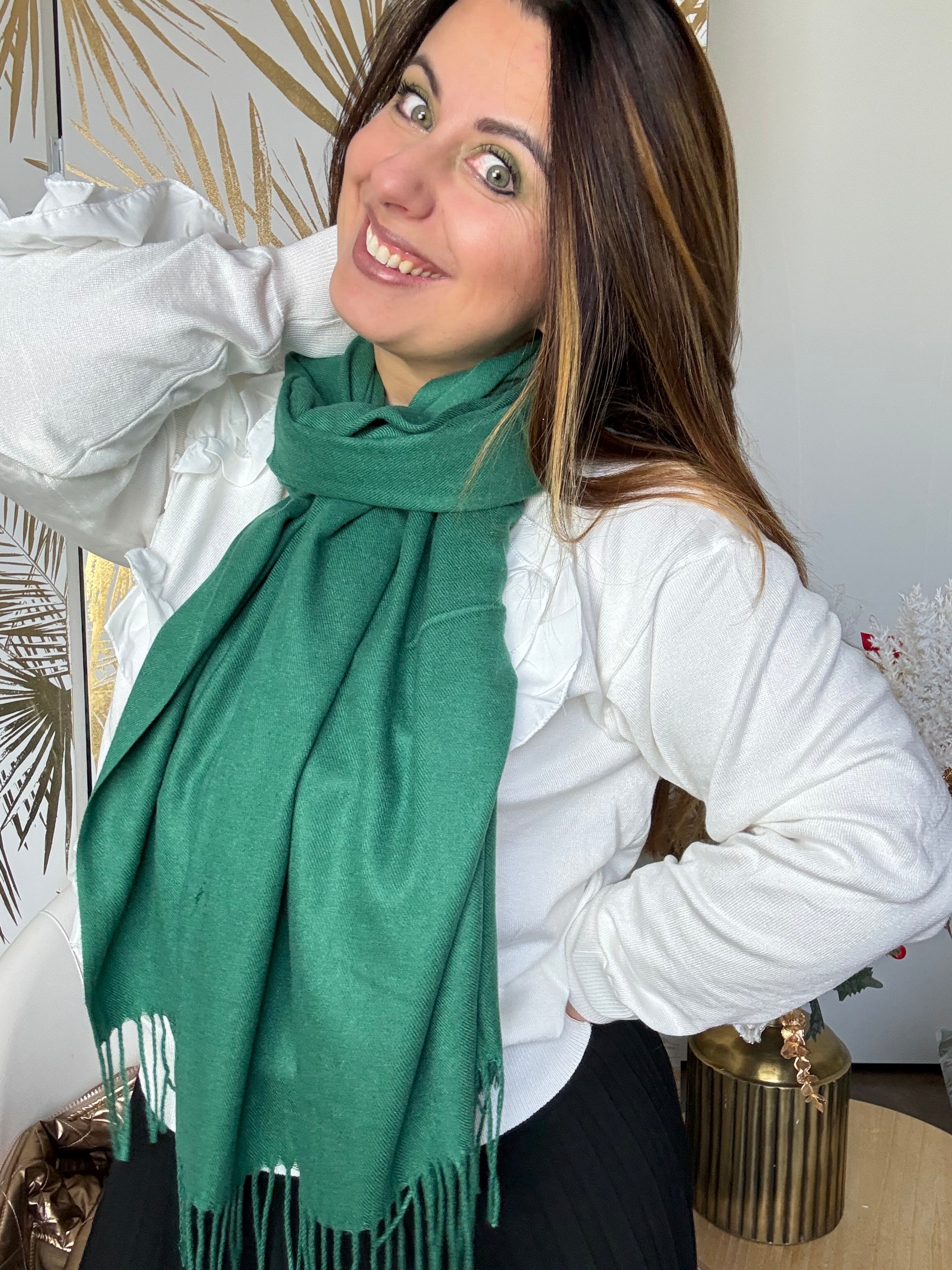 Écharpe cachemire unie