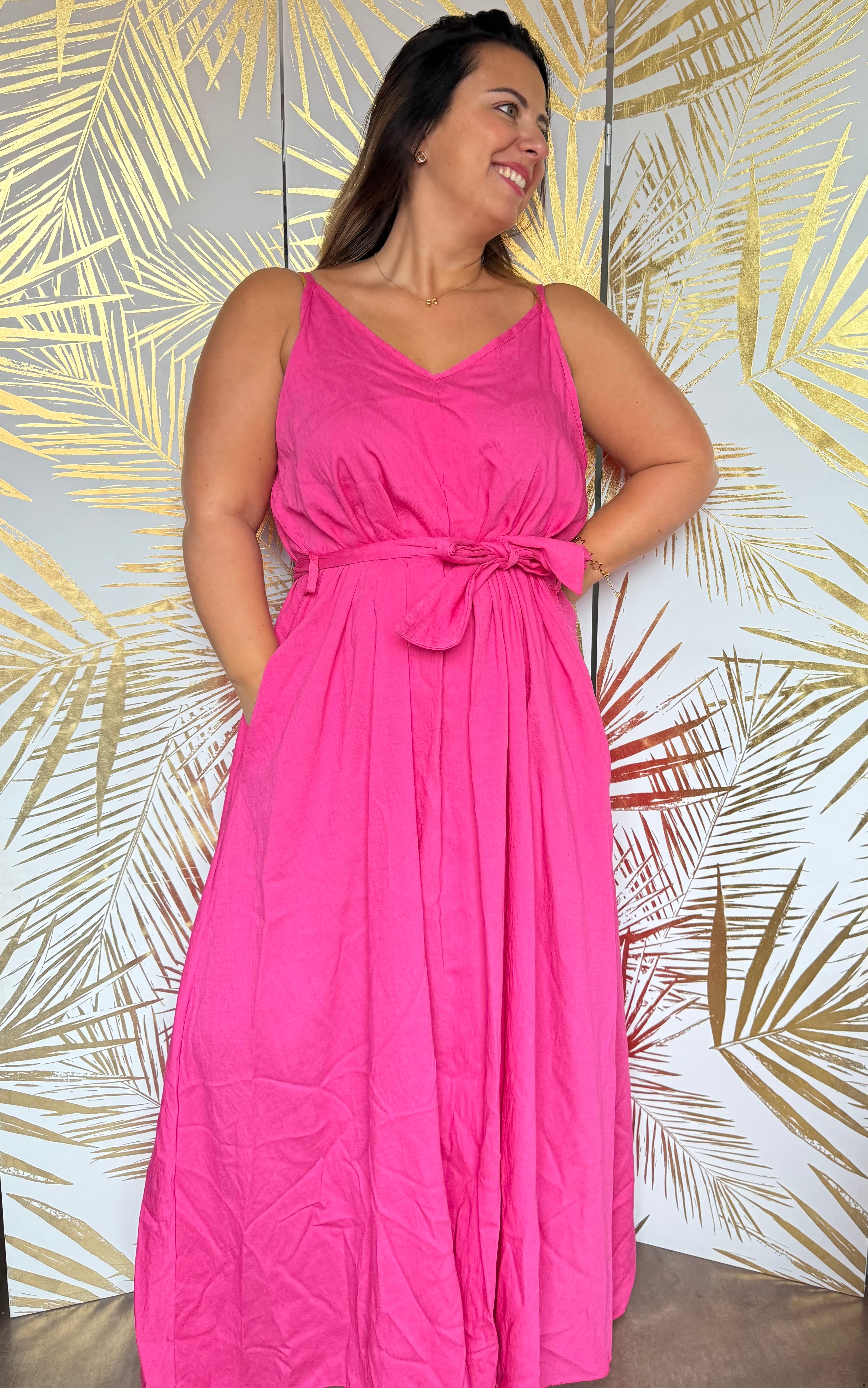 Robe fushia à poches