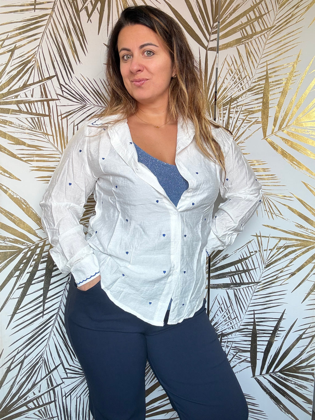 Chemise chic à cœurs