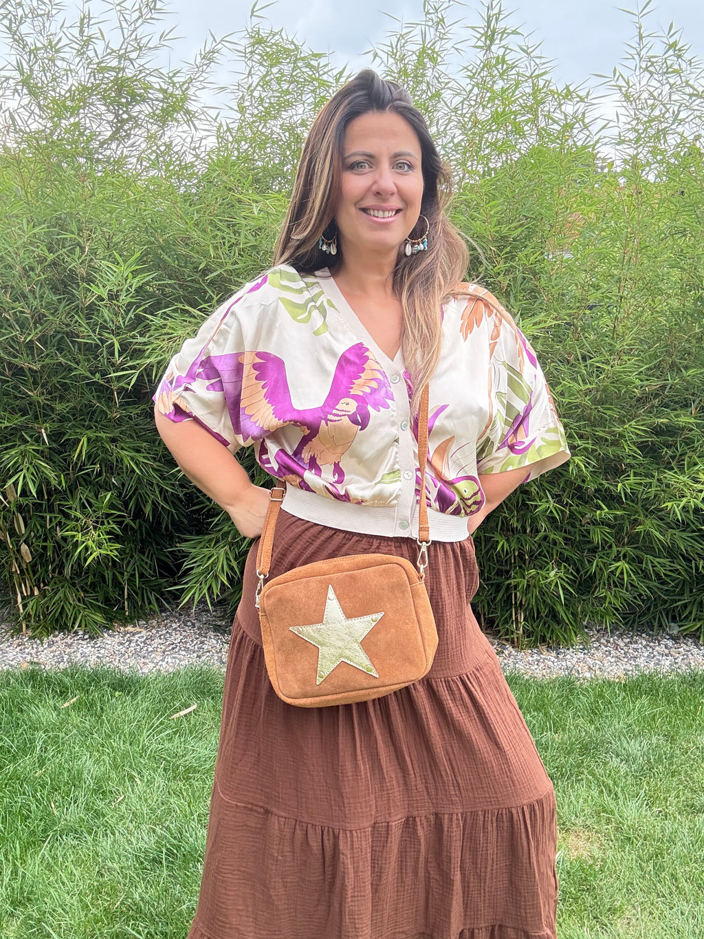 Boléro de soie Jungle beige