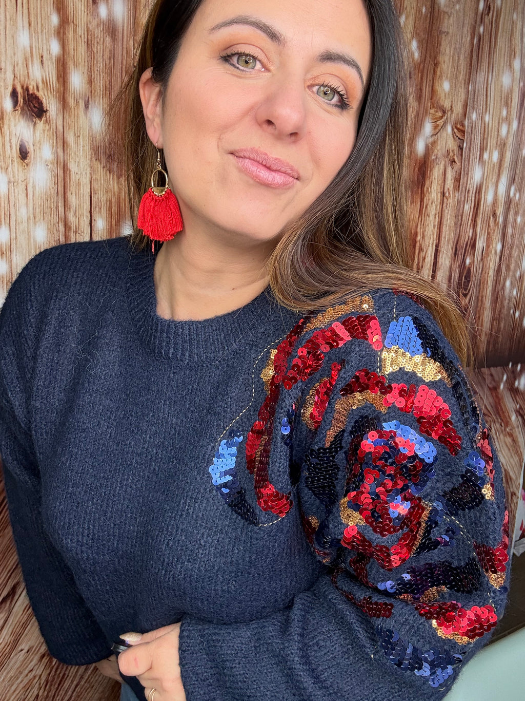 Pull Rosa marine