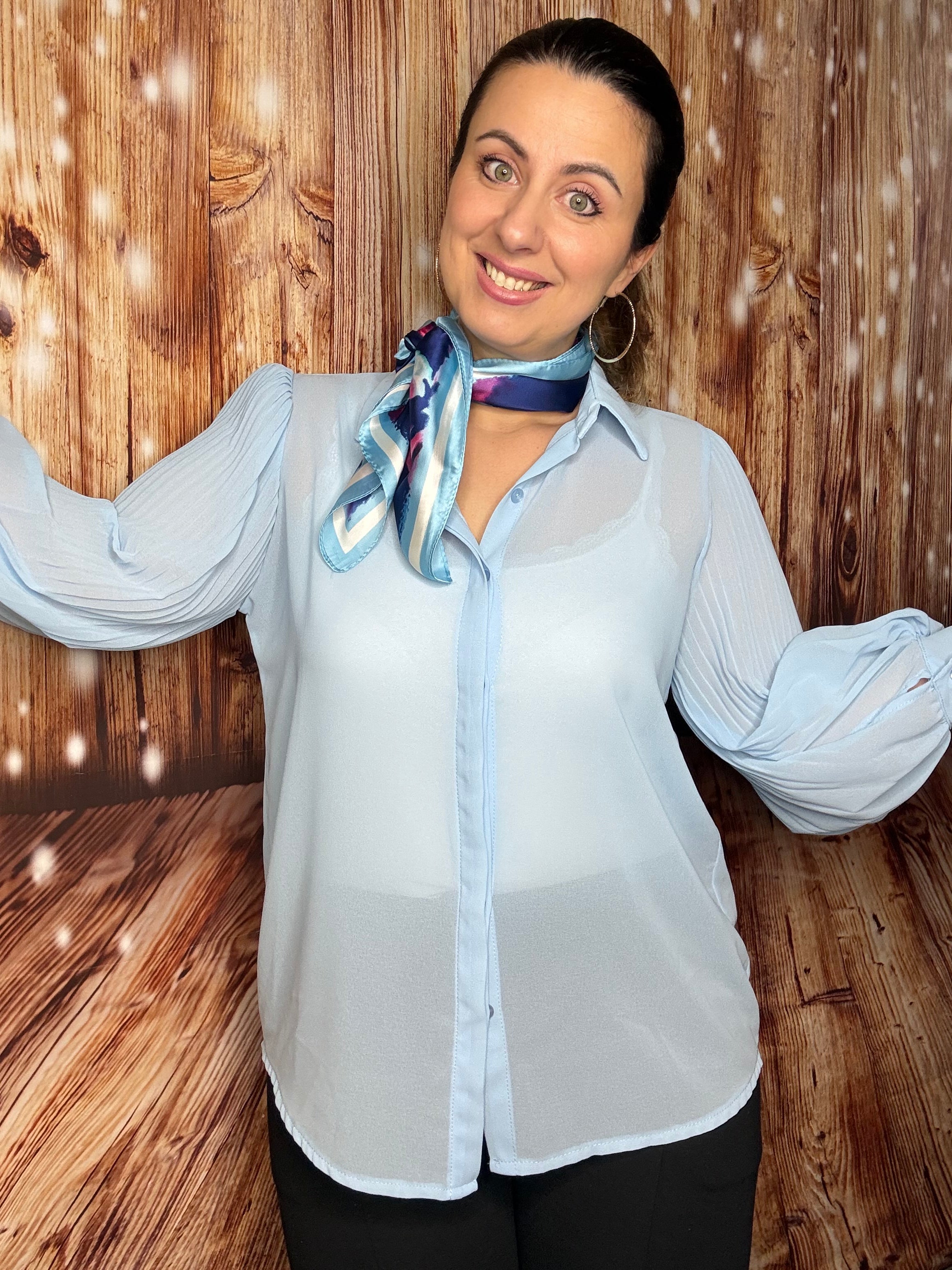 Chemise oversize manches plissées