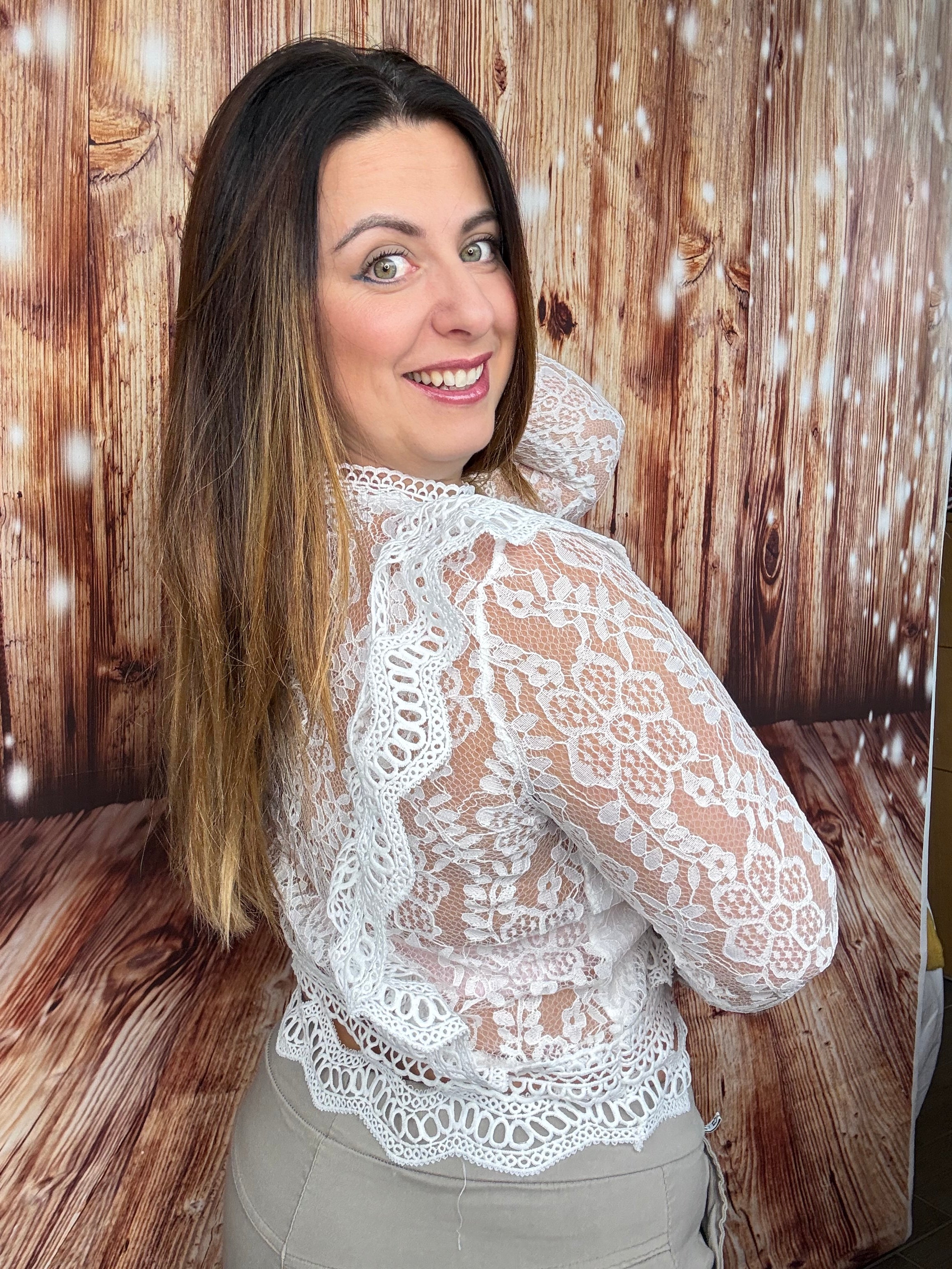 Blouse dentelles blanc