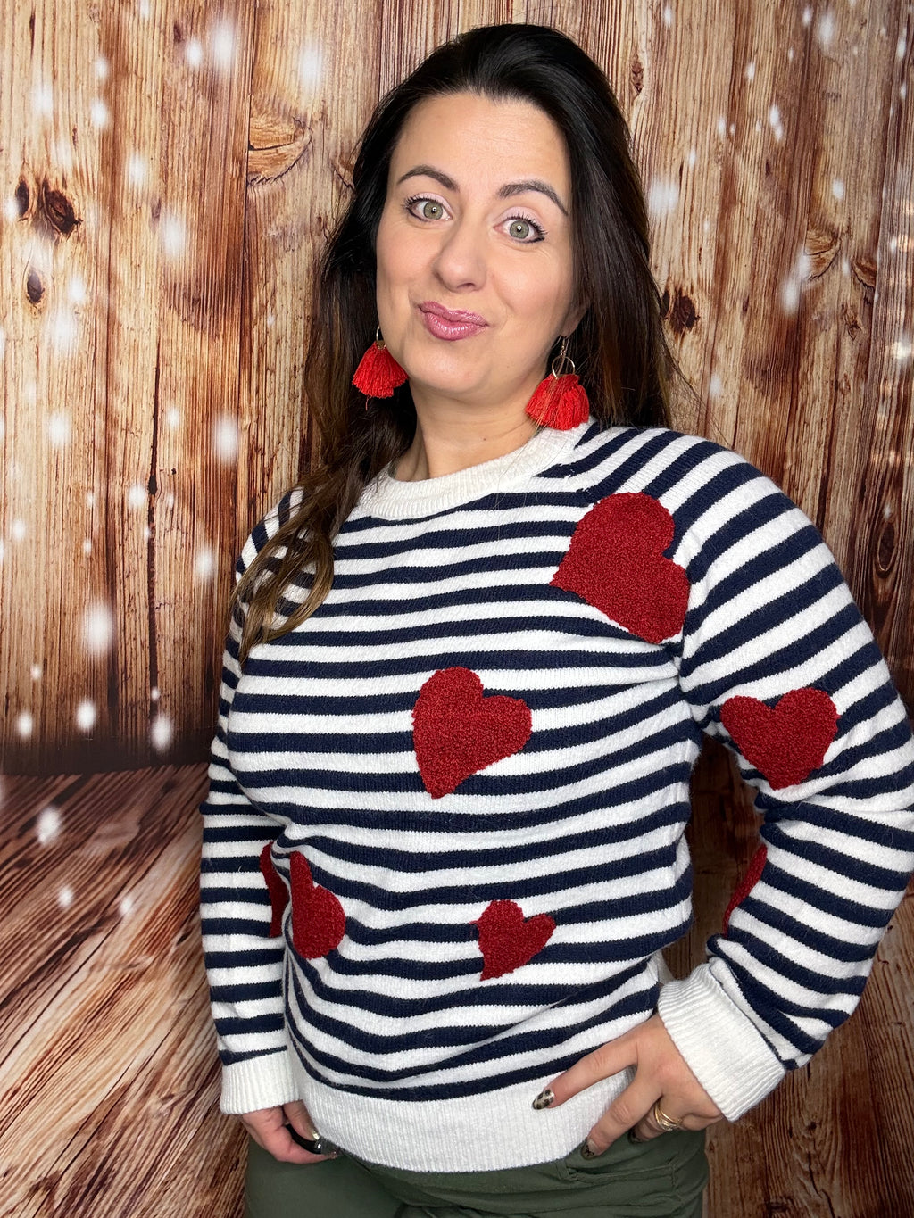 Pull marin à cœurs