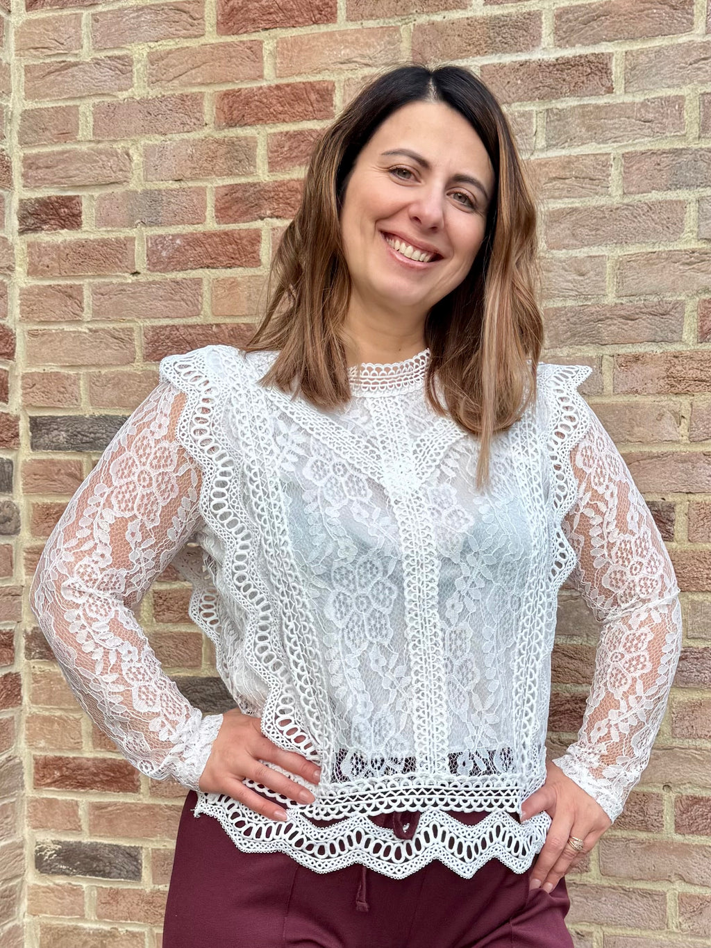 Blouse dentelles blanc