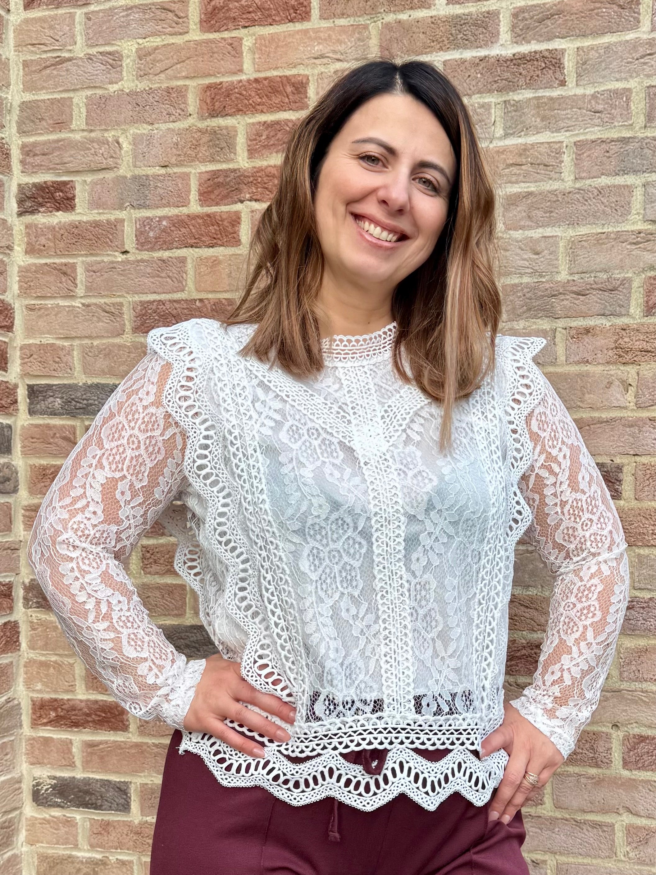 Blouse dentelles blanc