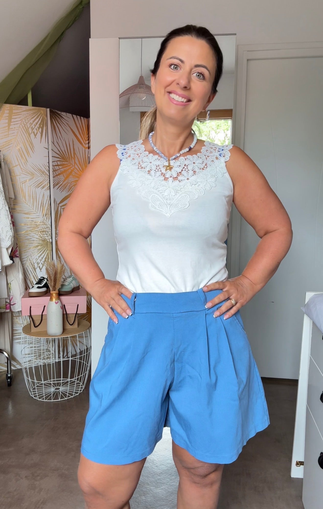 Débardeur dentelle blc