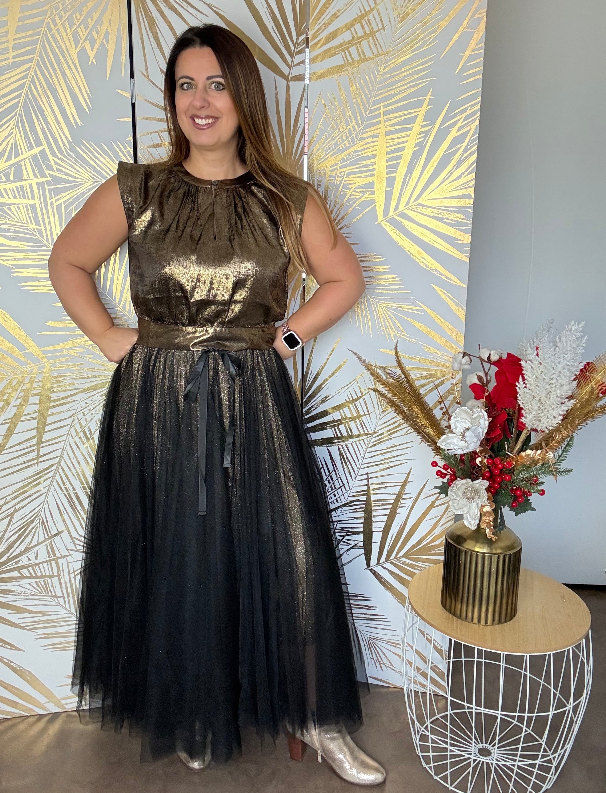 Jupe Aria en tulle à doublure pailletée