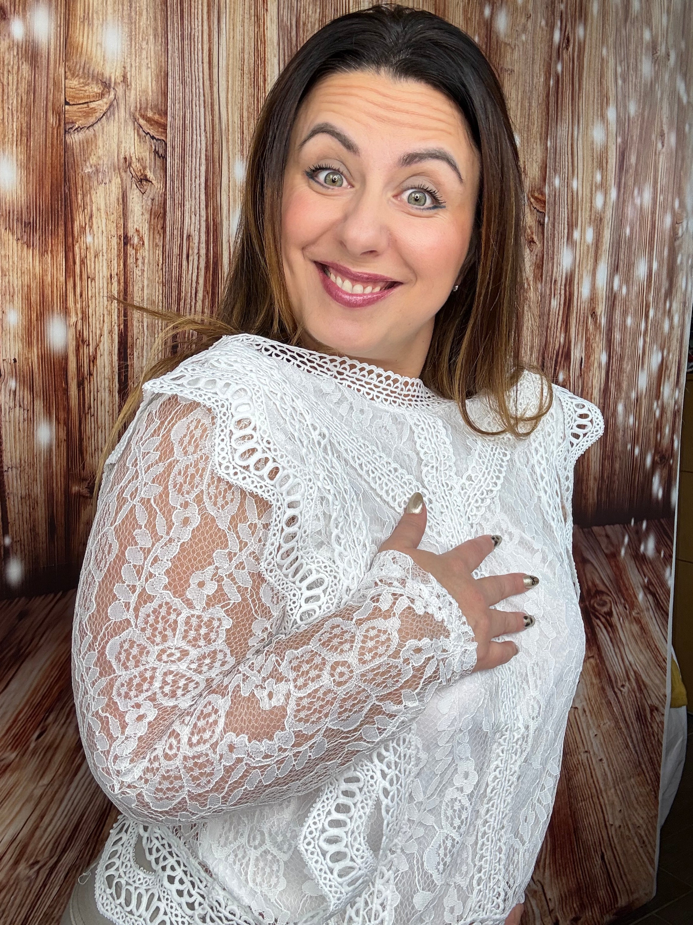 Blouse dentelles blanc