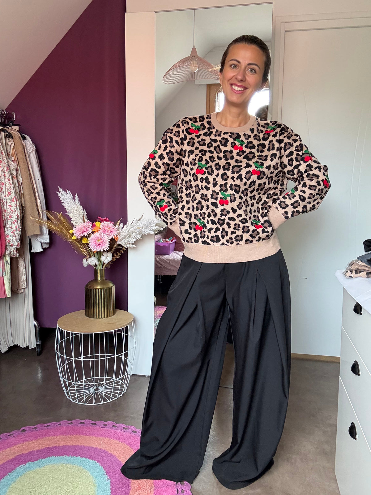 Pull cerise Léo