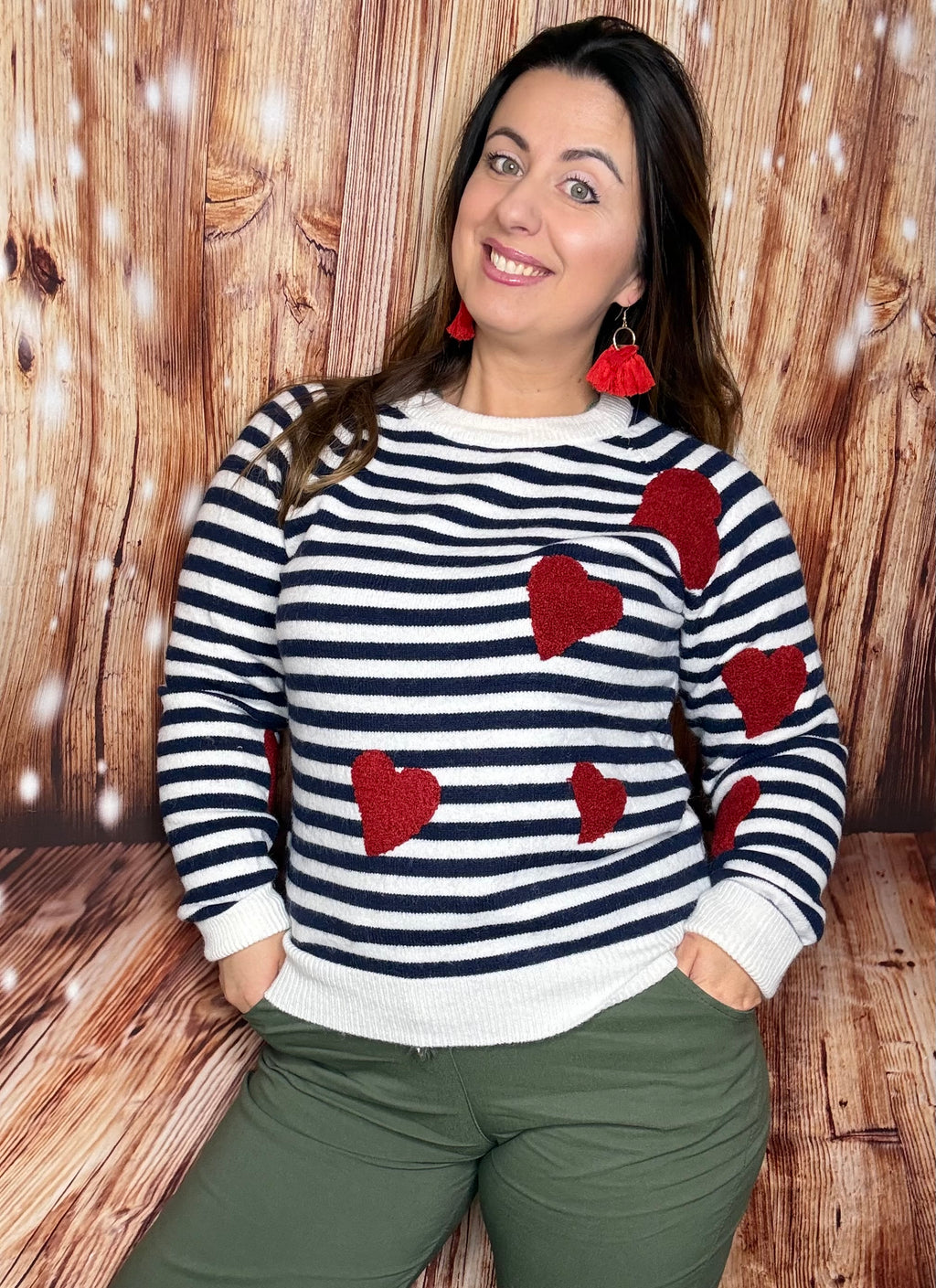 Pull marin à cœurs