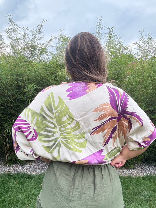Boléro de soie Jungle beige