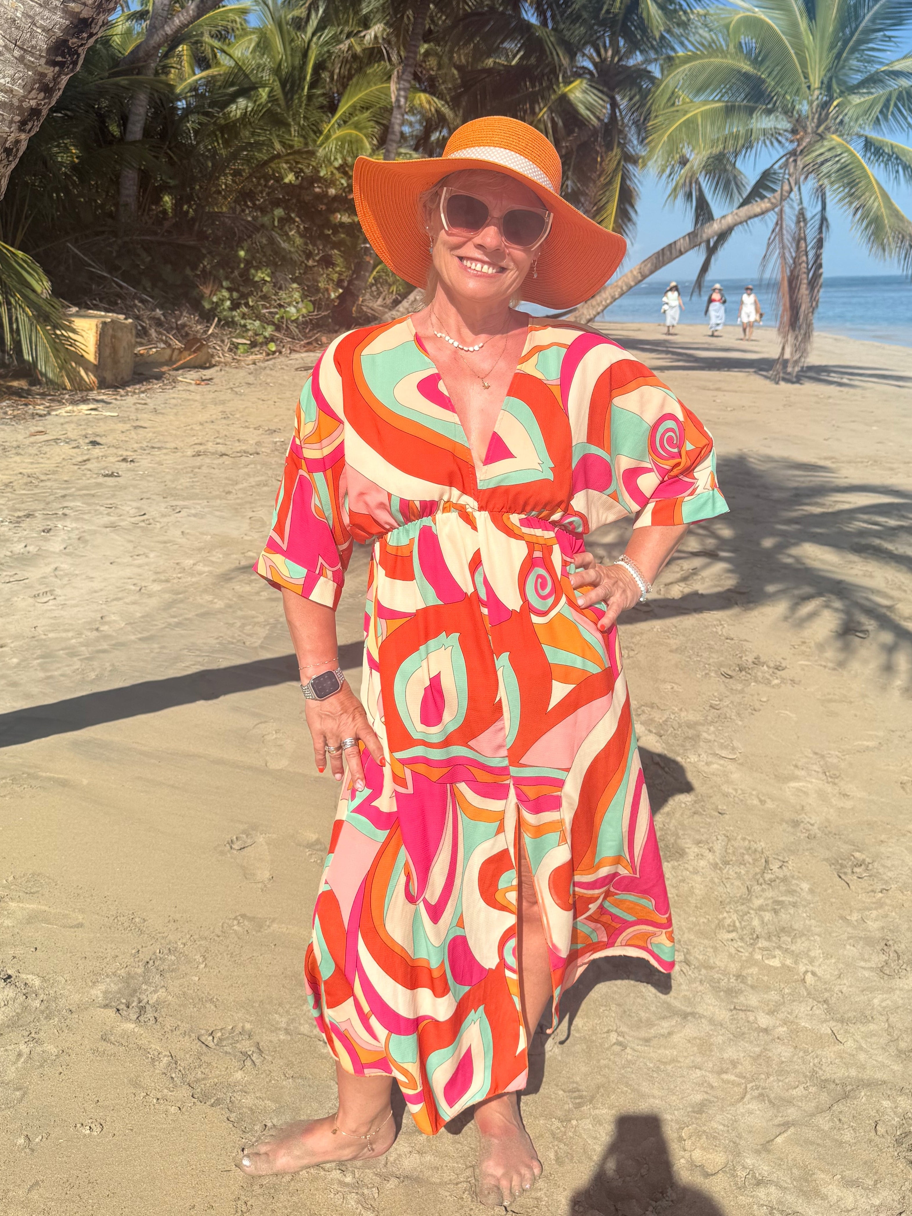Robe Maria graphique orange
