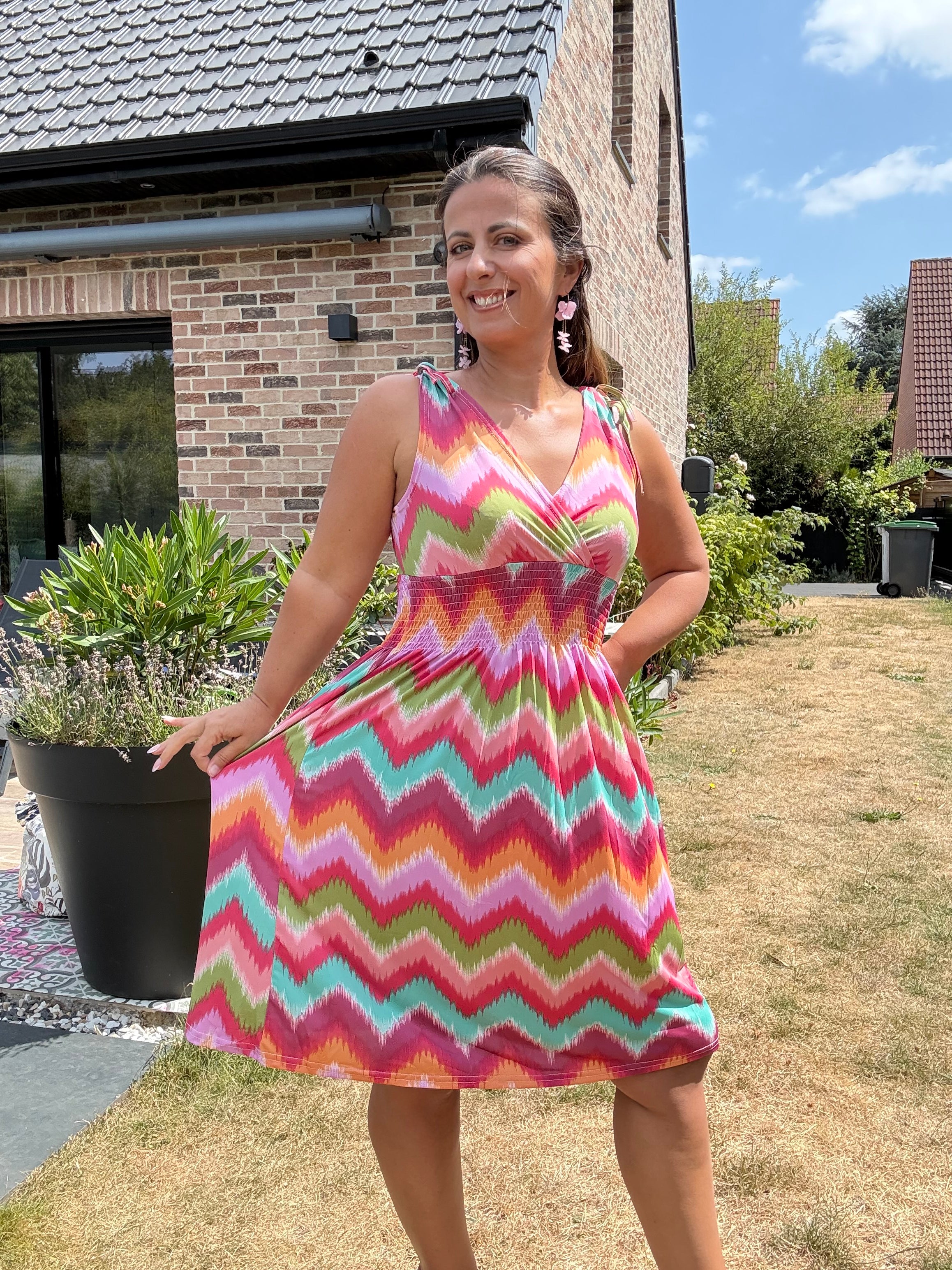 Robe magique courte Santorin