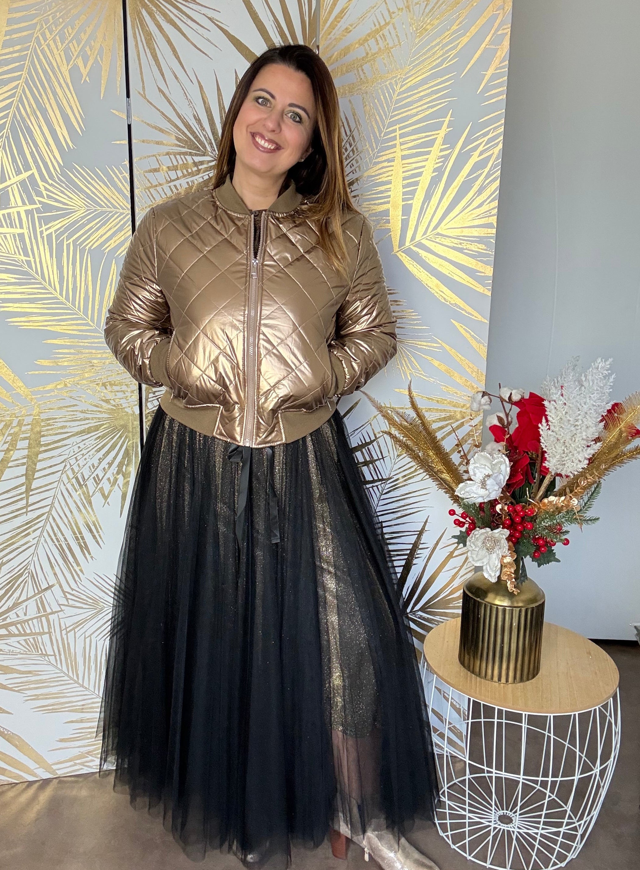 Jupe Aria en tulle à doublure pailletée