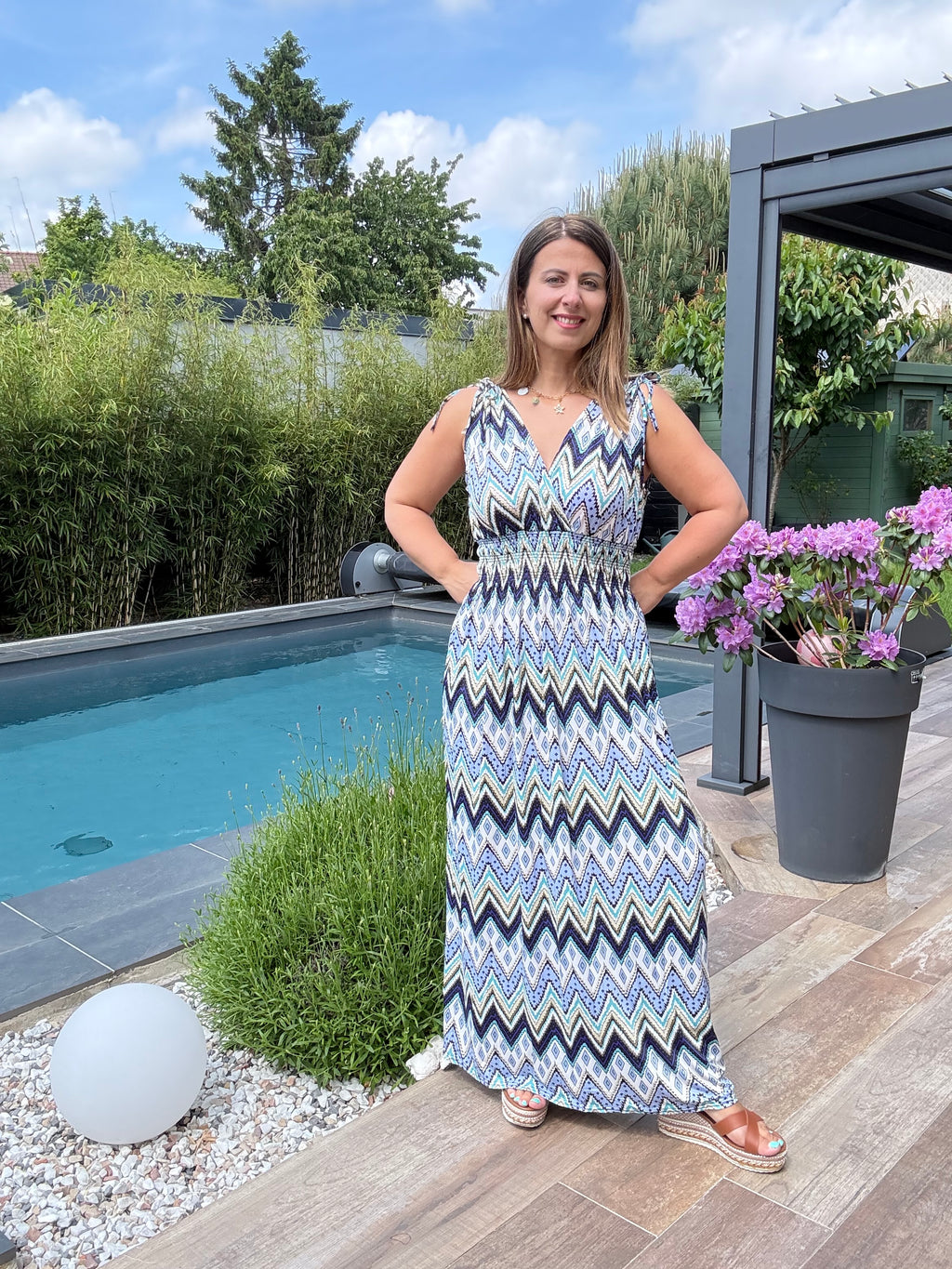 Robe magique graphique bleue
