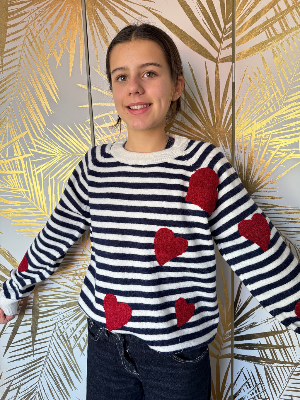 Pull marin à cœurs