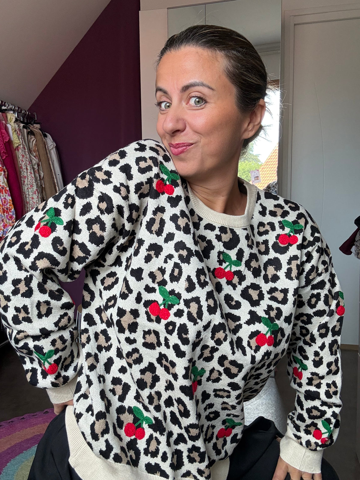 Pull cerise Léo
