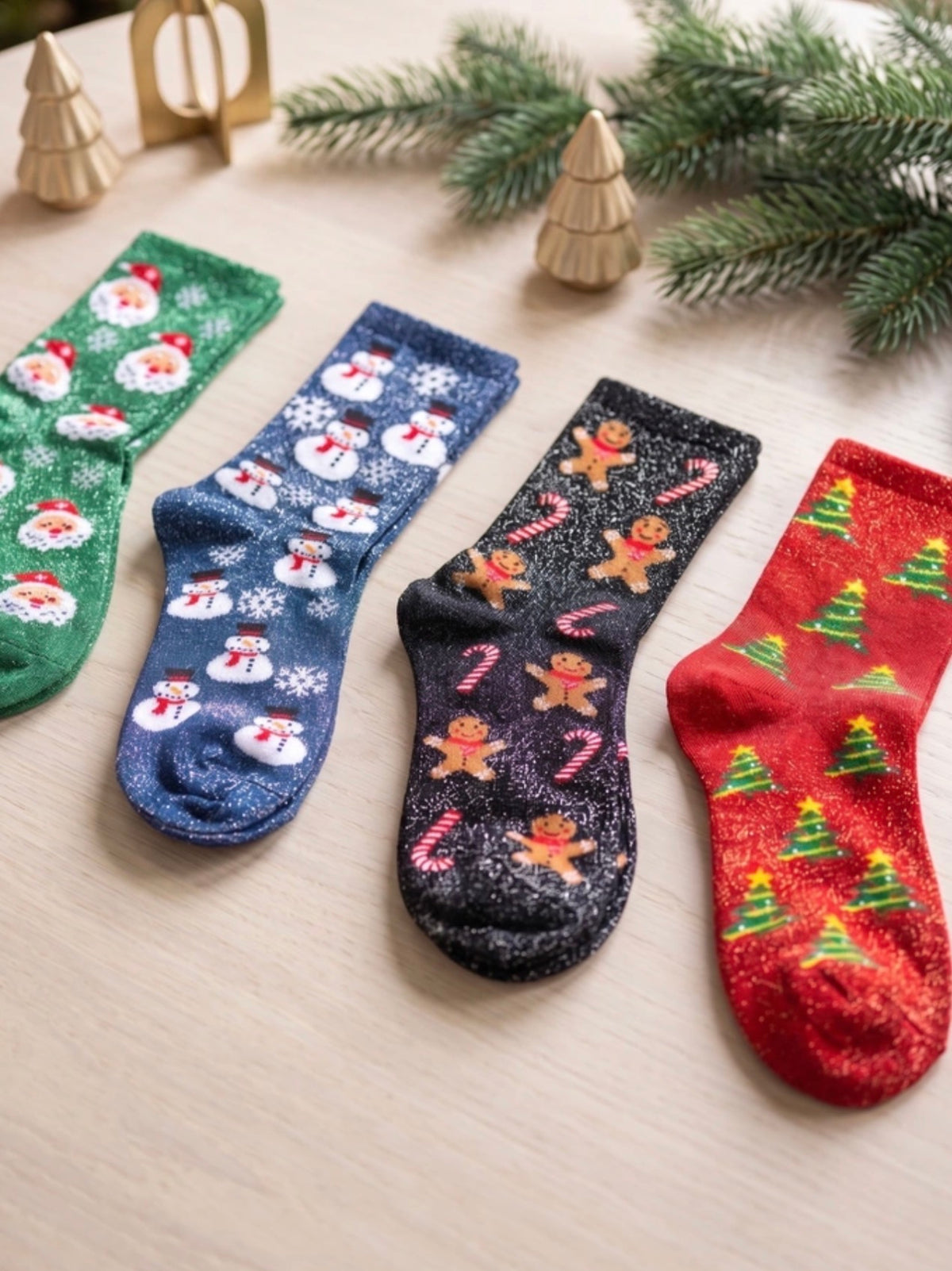 Chaussettes à paillettes Noël