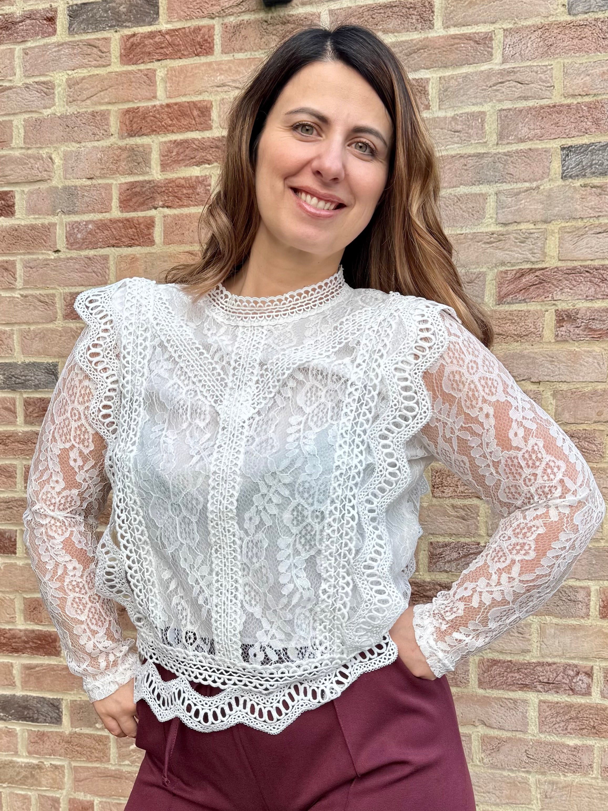 Blouse dentelles blanc