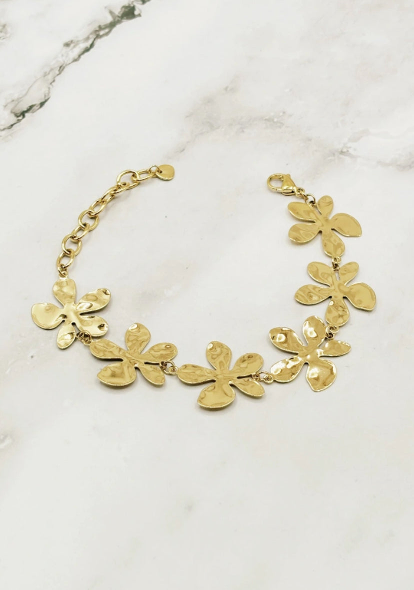 Bracelet en acier inoxydable Série de Fleurs