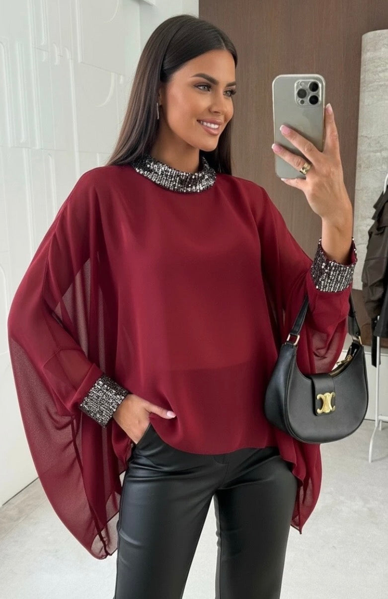 Blouse manche chauve souris